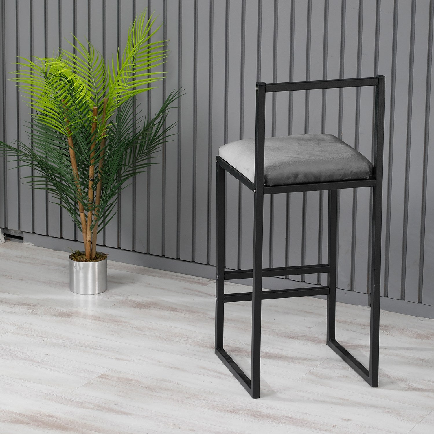 Taburete Malko gris oscuro 35x35x80cm