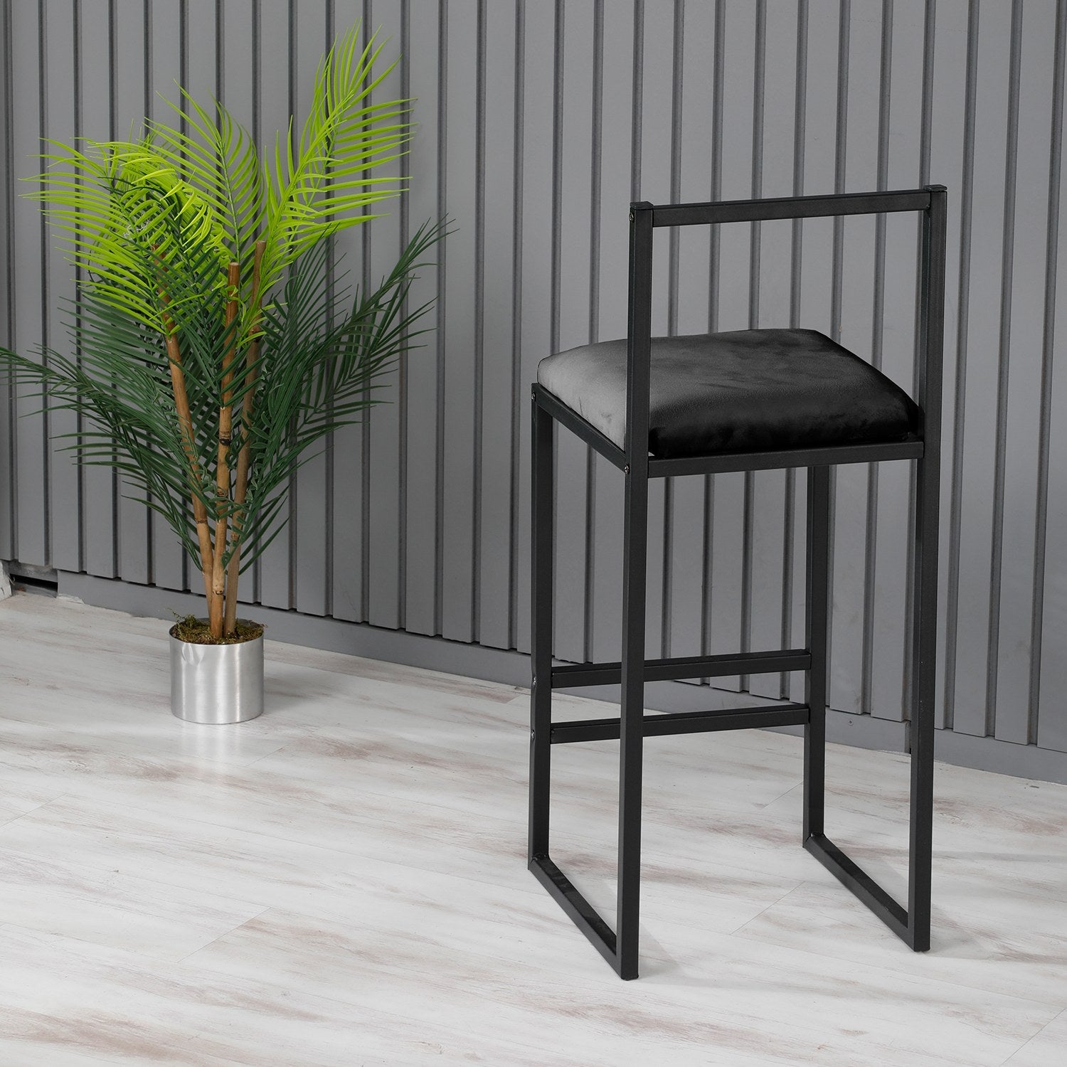 Taburete Malko negro 35x35x80cm