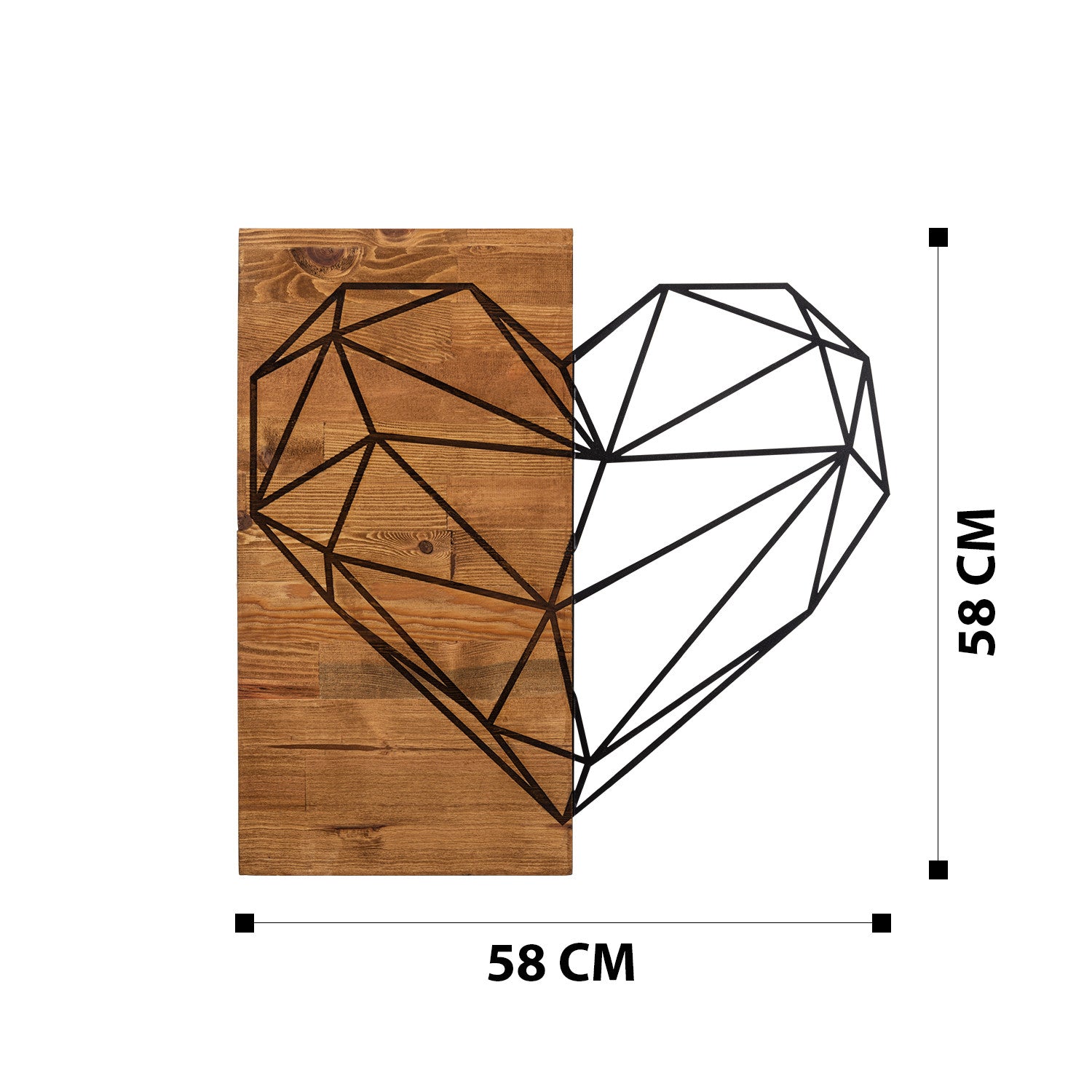 Decoración vertical Cuore 58x58cm
