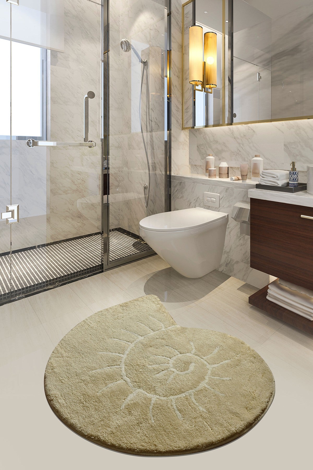 Alfombra de baño Shell 90x90cm