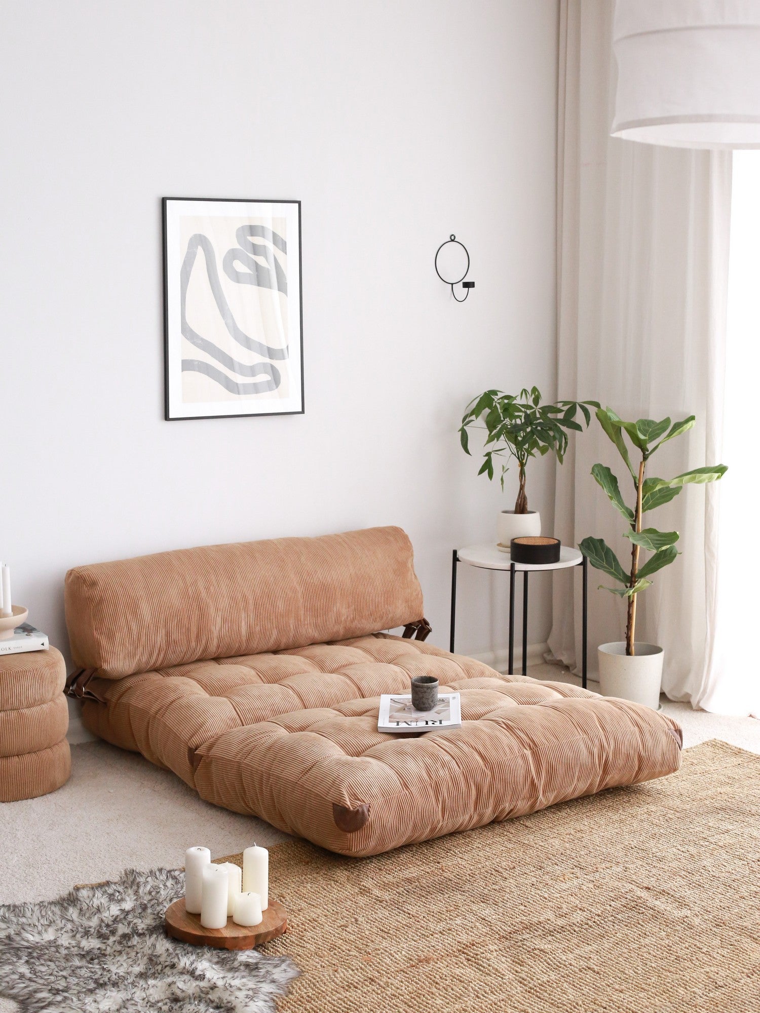 Sofá cama Suze camel 120x75x79cm