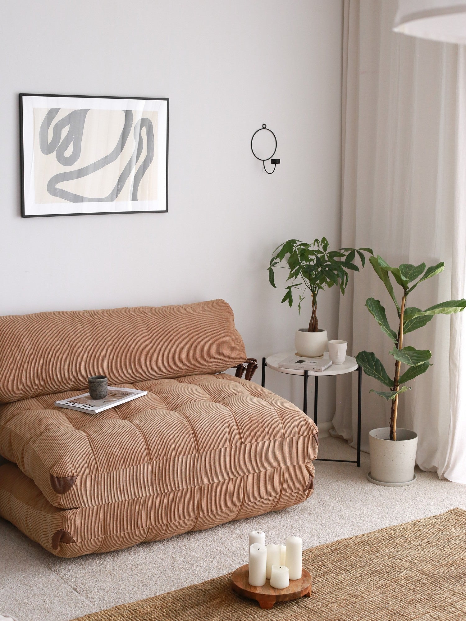 Sofá cama Suze camel 120x75x79cm