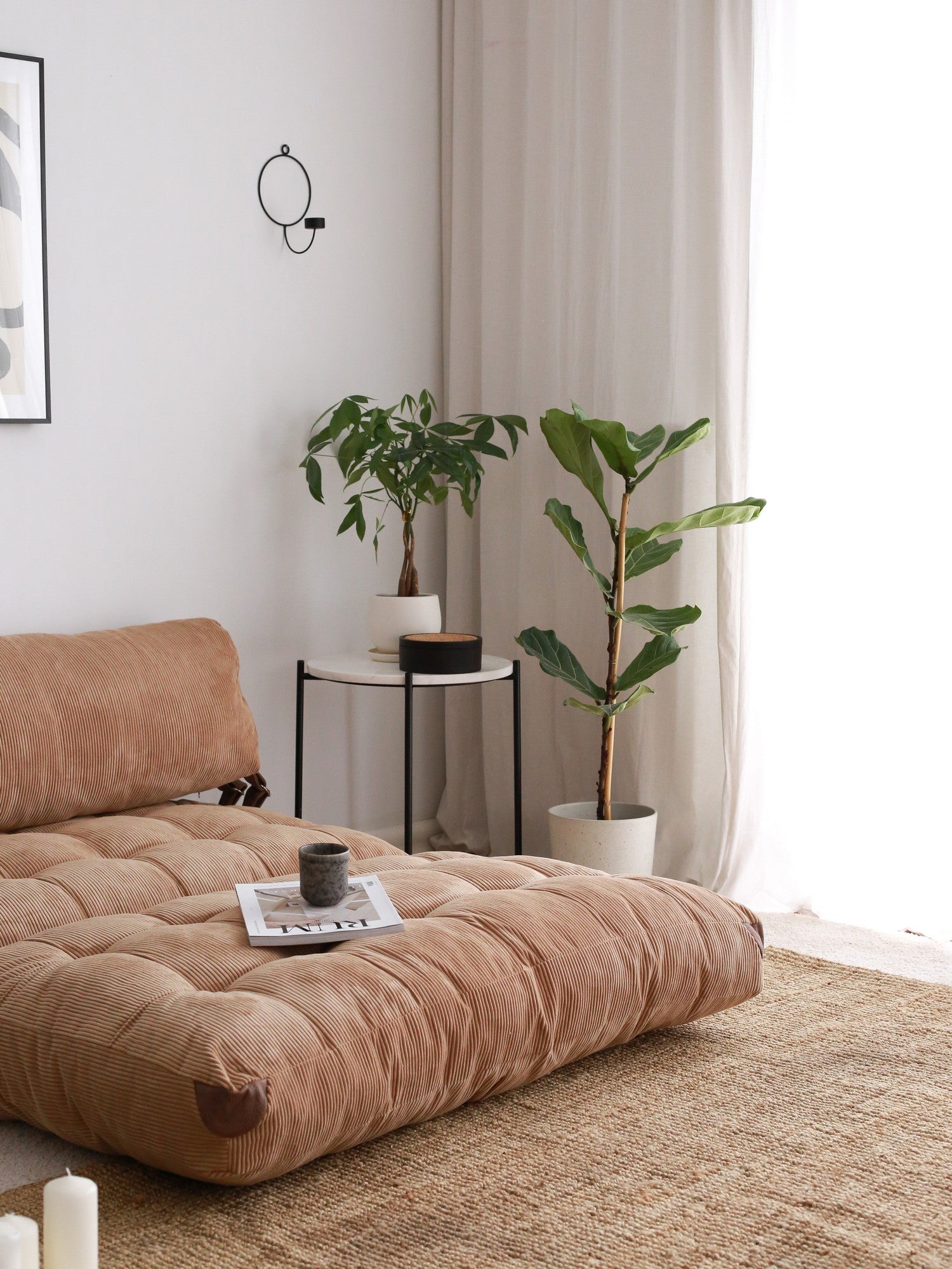 Sofá cama Suze camel 120x75x79cm