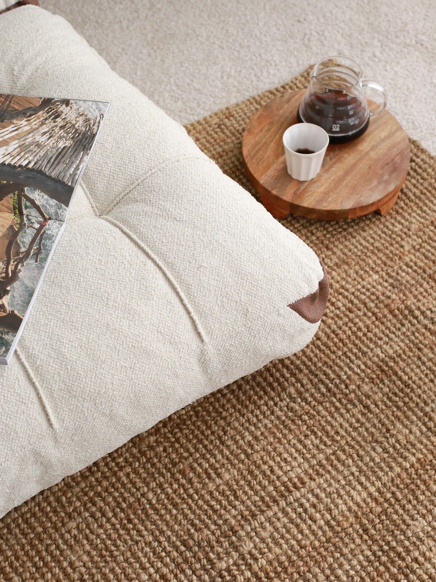 Sofá cama Suze crudo 120x75x79cm