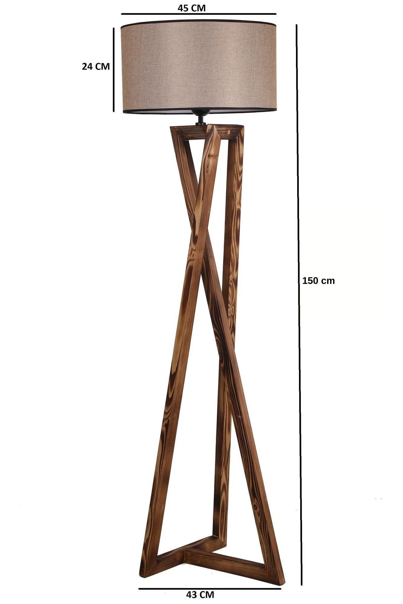 Lámpara de pie Cobi beige 45x45x150cm
