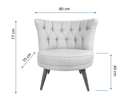 Sillón Fira beige 80x75x77cm