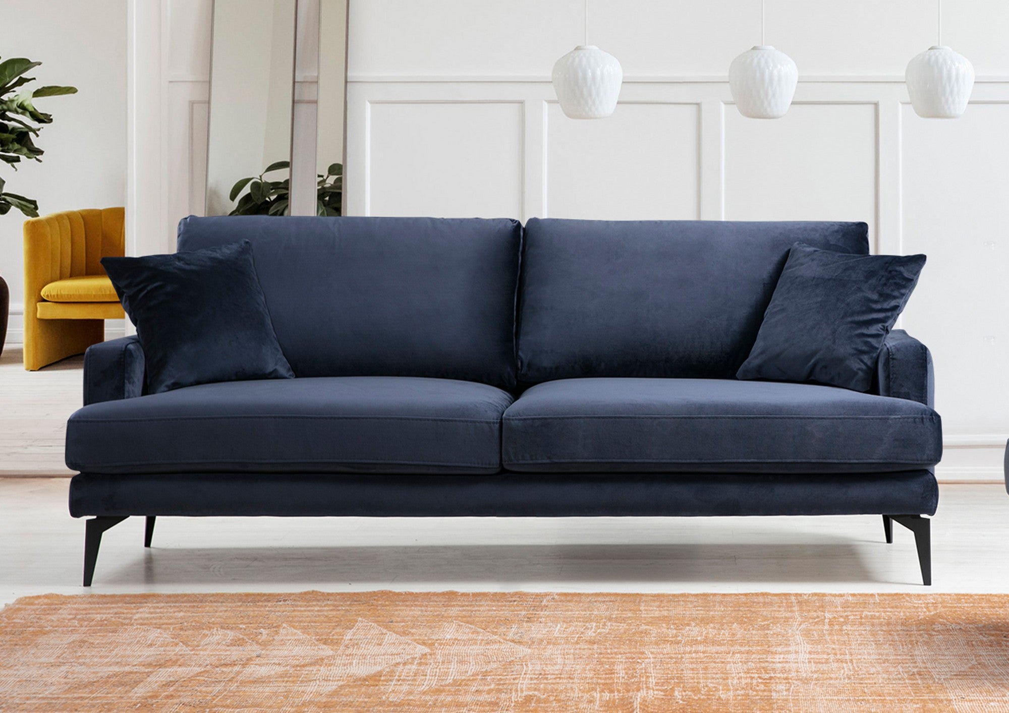 Sofá Salerno azul 205x90x88cm