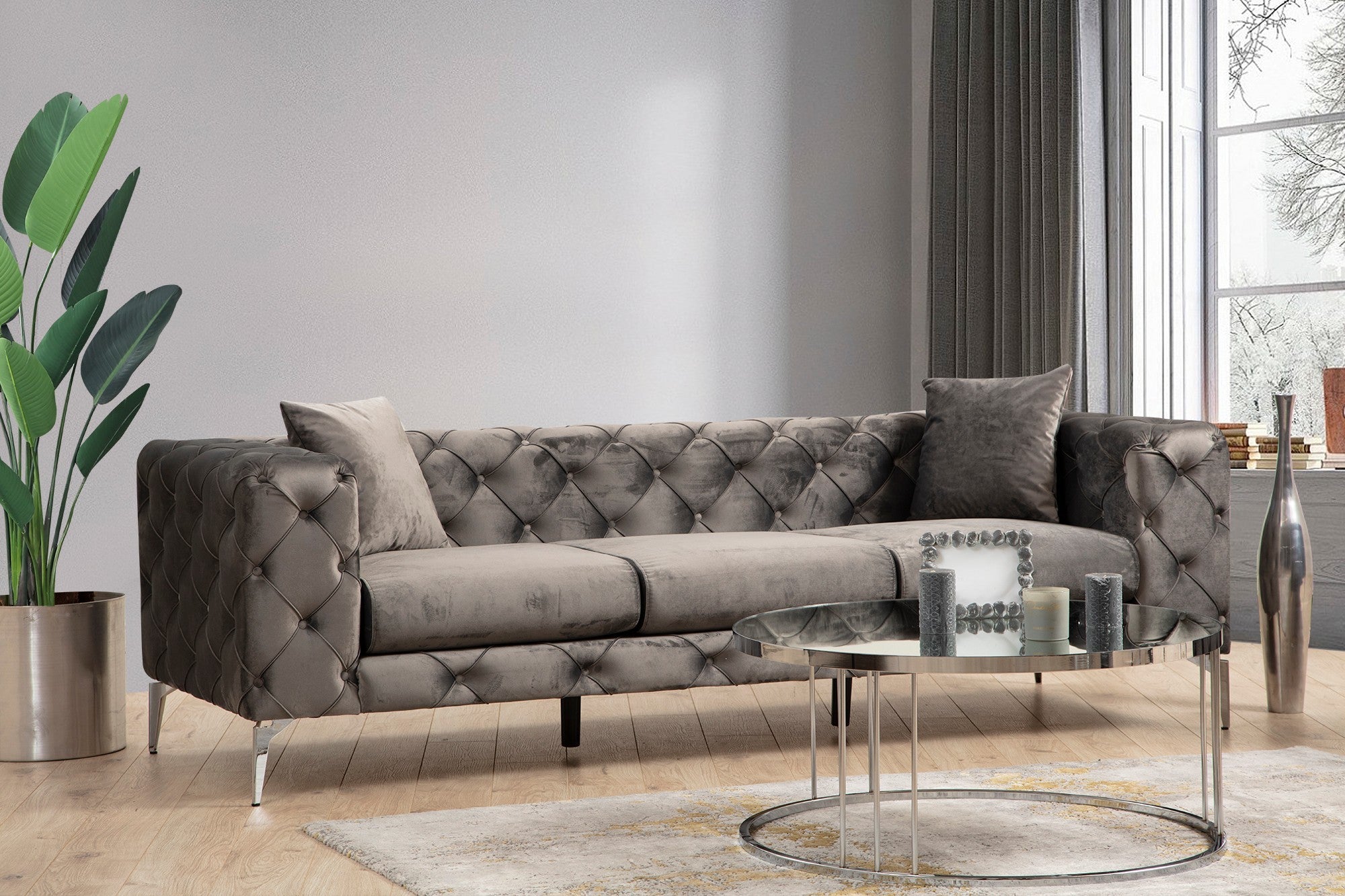 Sofá Copenhague marrón 237x90x70cm