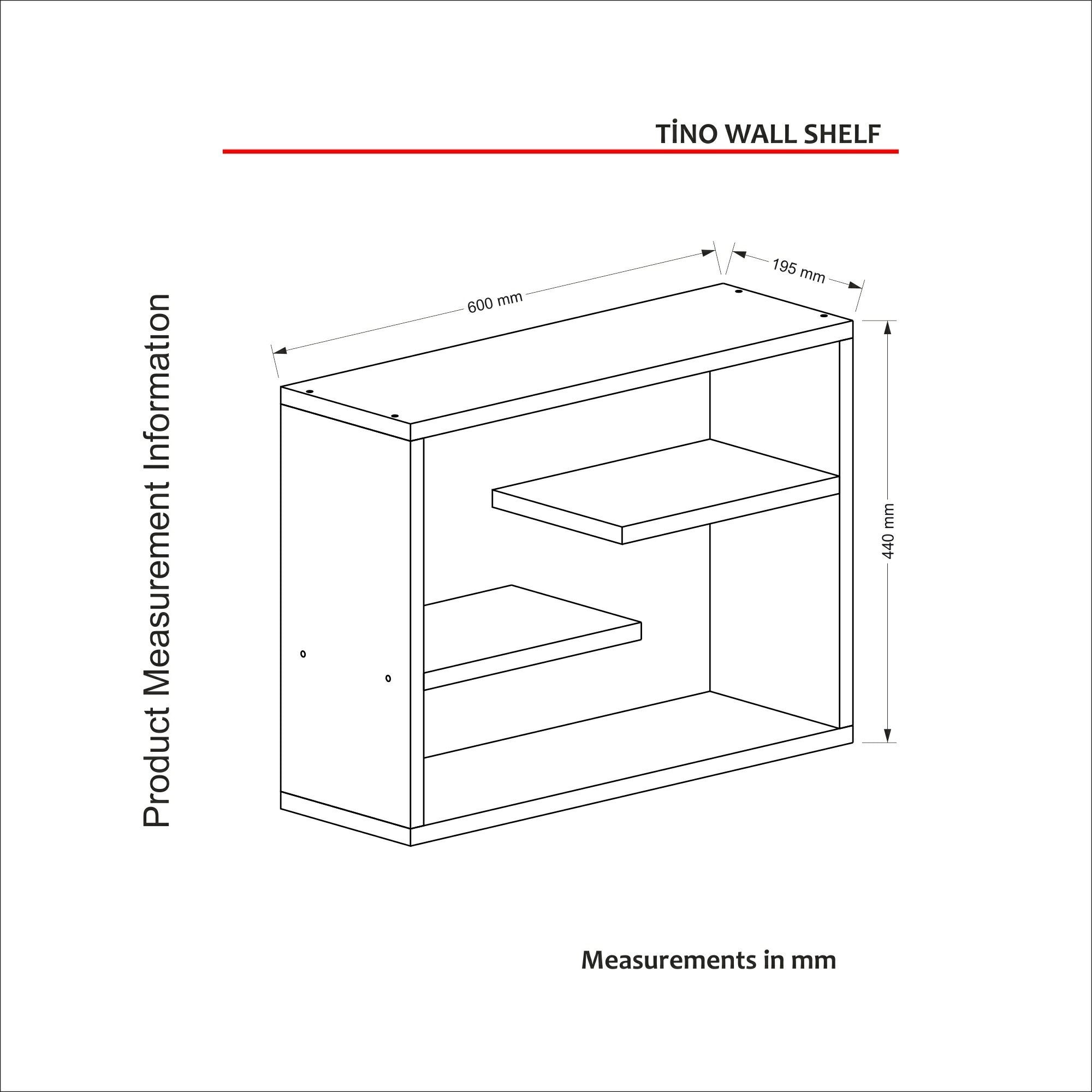 Estante de pared Fiche 60x20x44cm