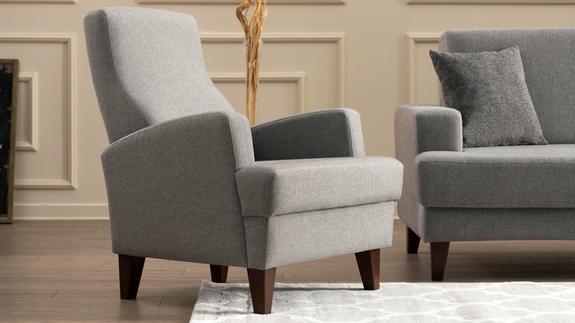 Sillón Cersei Gris claro 76x87x91cm