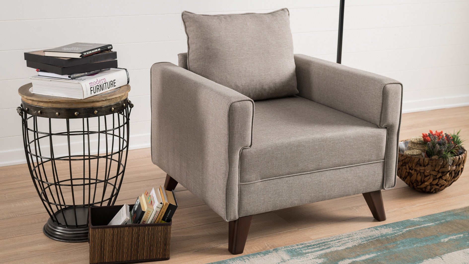 Sillón Malika beige 82x81x85cm