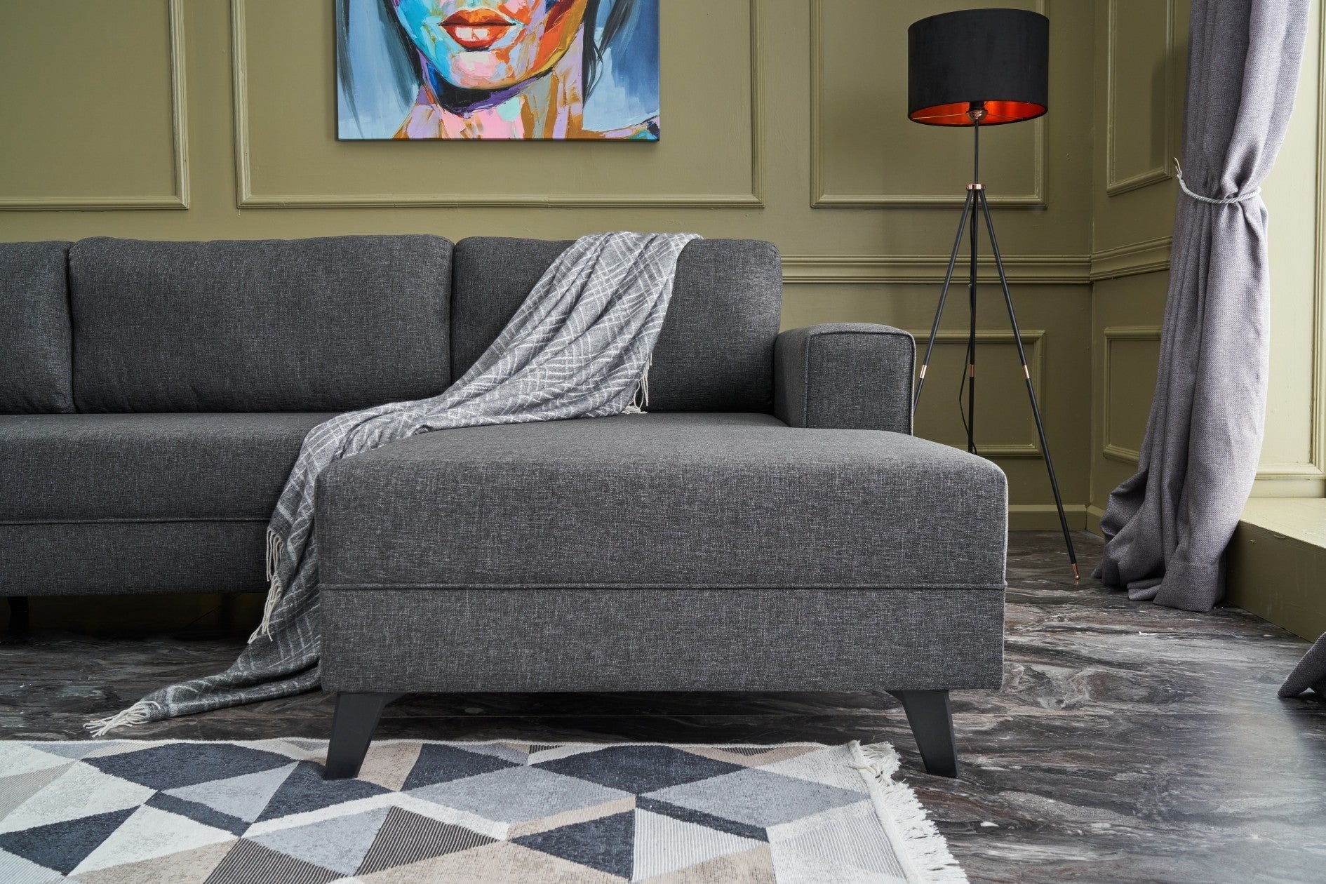 Sofá cama Savena gris 300x202x78cm