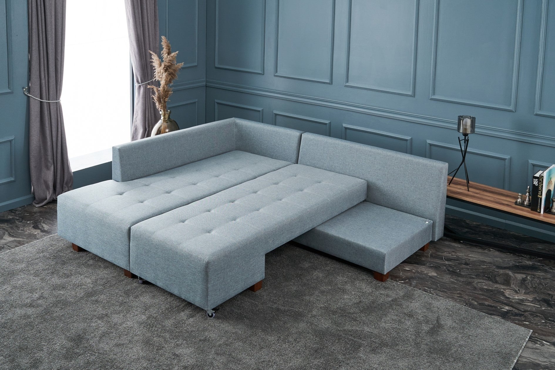 Sofá cama Samara azul 280x206x85cm
