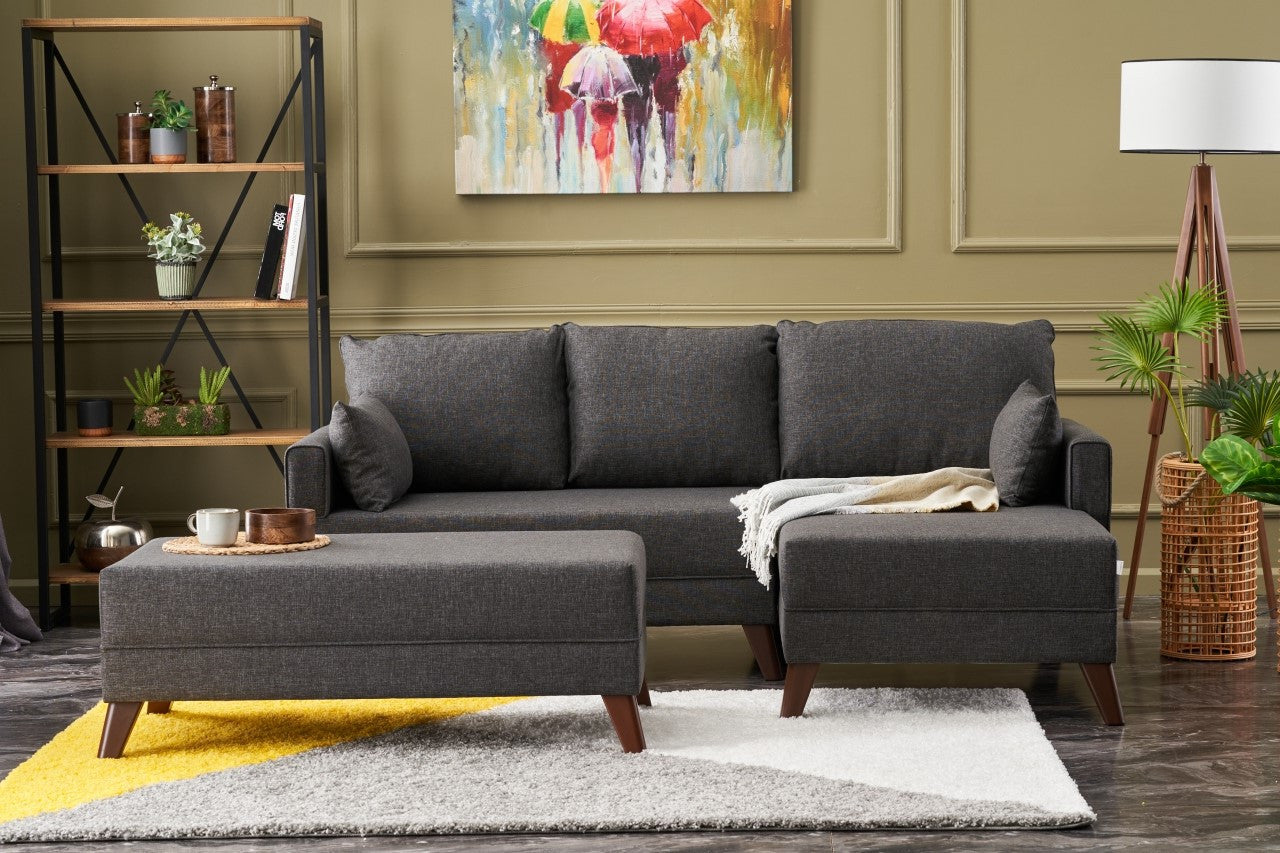 Sofá cama Nuva gris oscuro 205x140x85cm