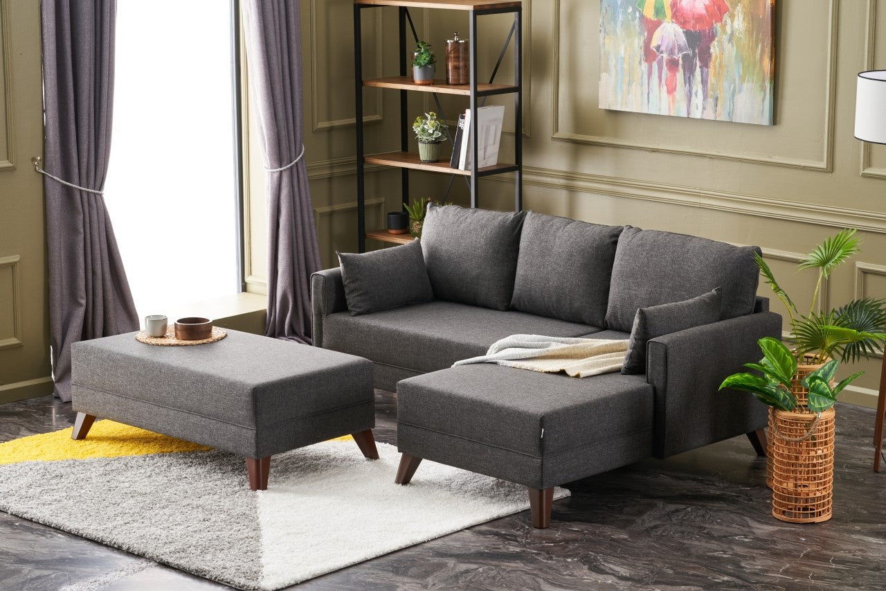 Sofá cama Nuva gris oscuro 205x140x85cm