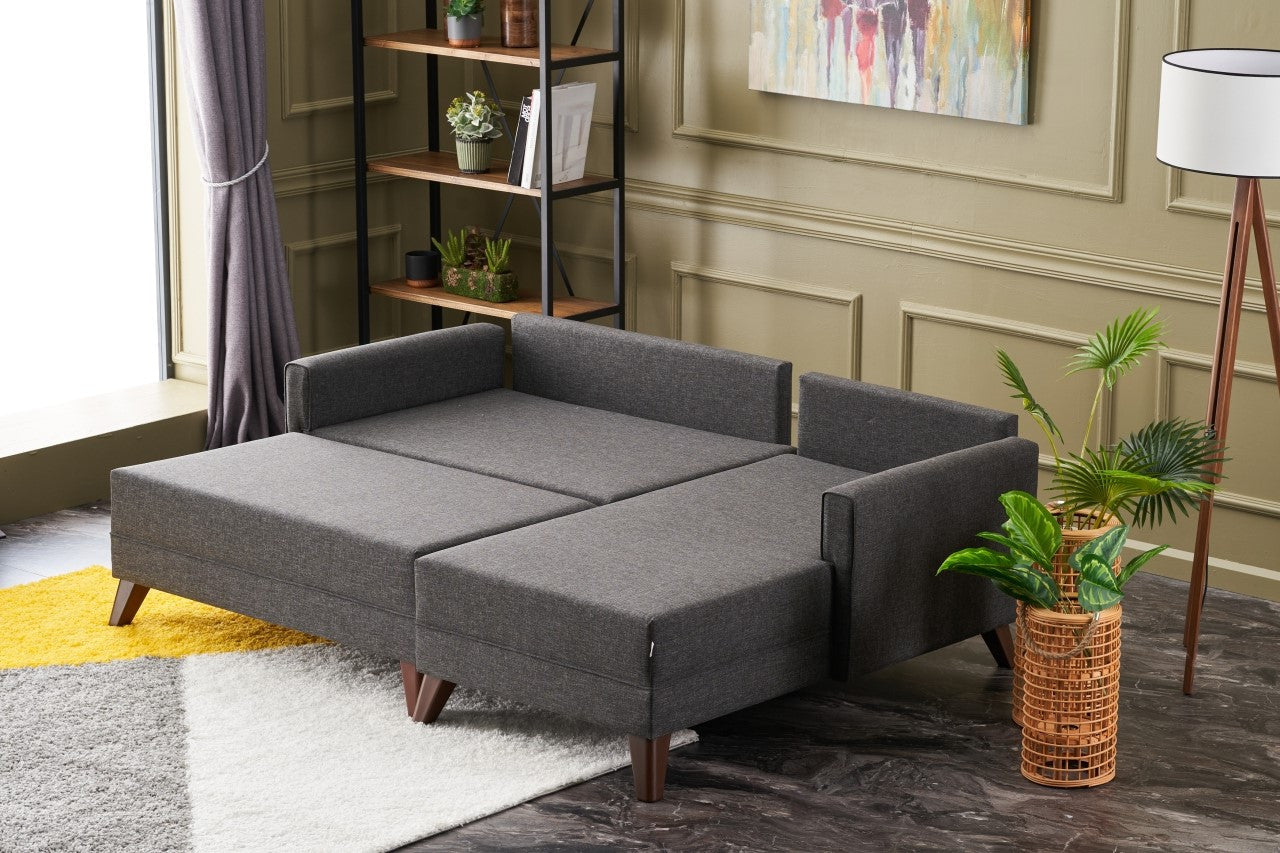 Sofá cama Nuva gris oscuro 205x140x85cm