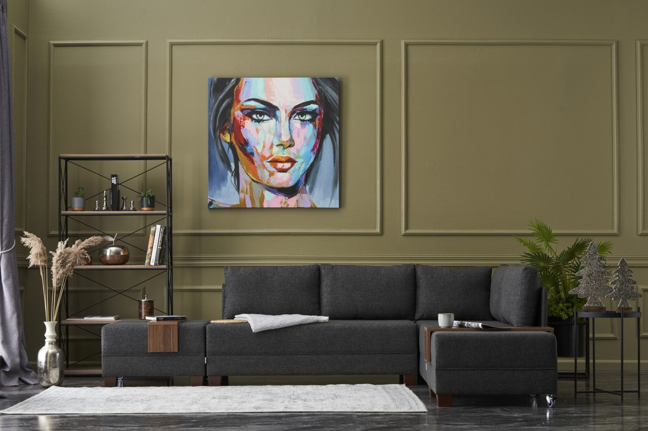 Sofá cama Siena gris oscuro 210x280x70cm