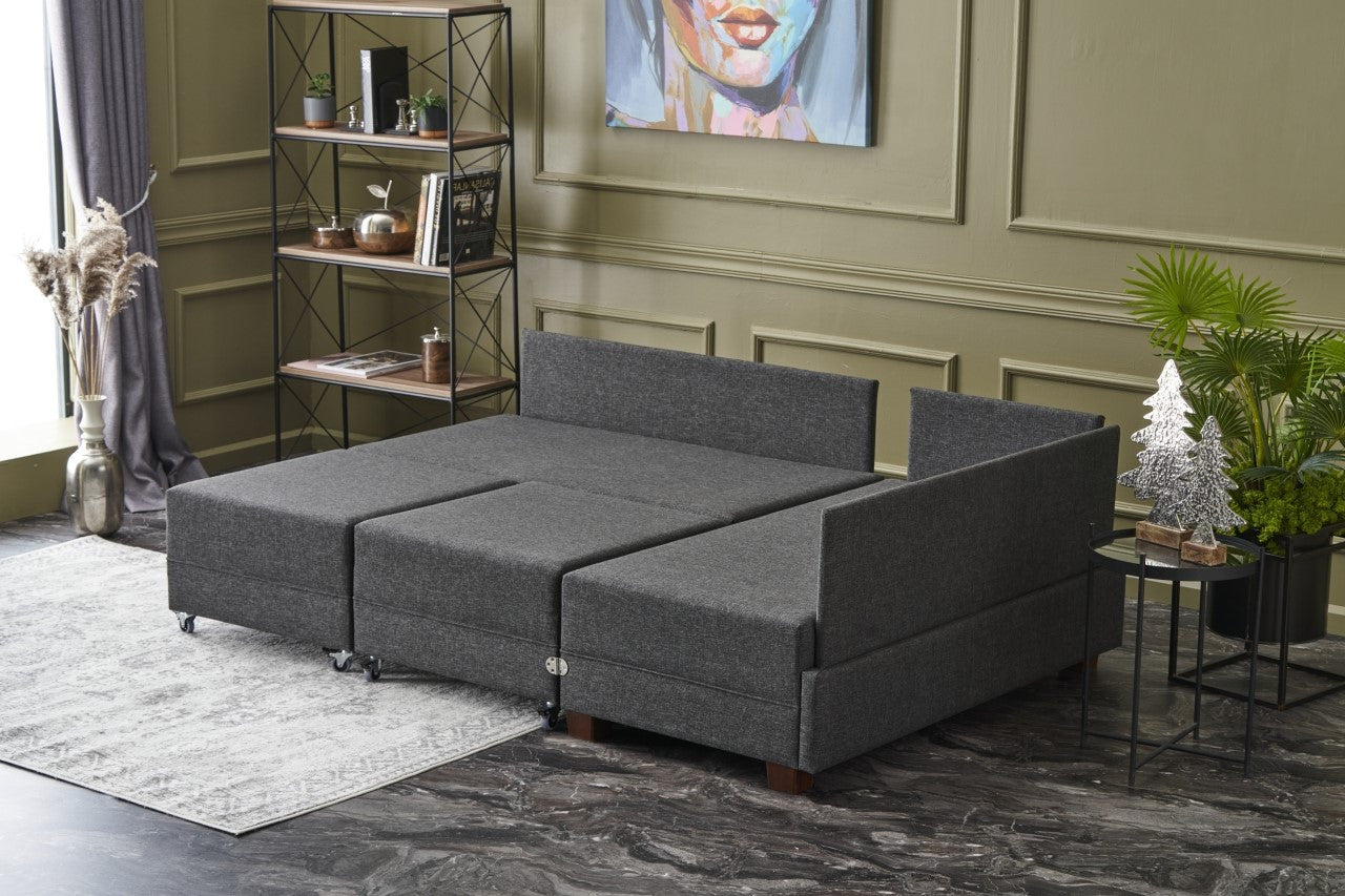 Sofá cama Siena gris oscuro 210x280x70cm