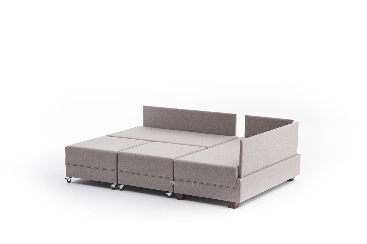 Sofá cama Siena gris cálido 210x280x70cm