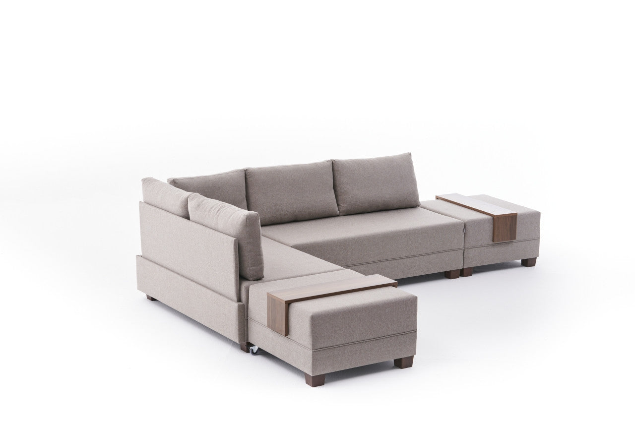 Sofá cama Noia gris cálido 210x280x70cm