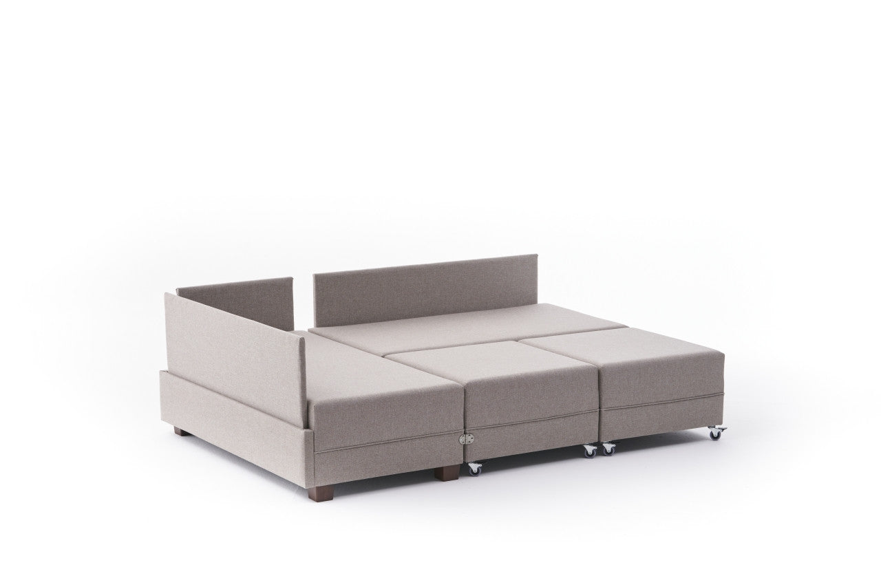 Sofá cama Noia gris cálido 210x280x70cm