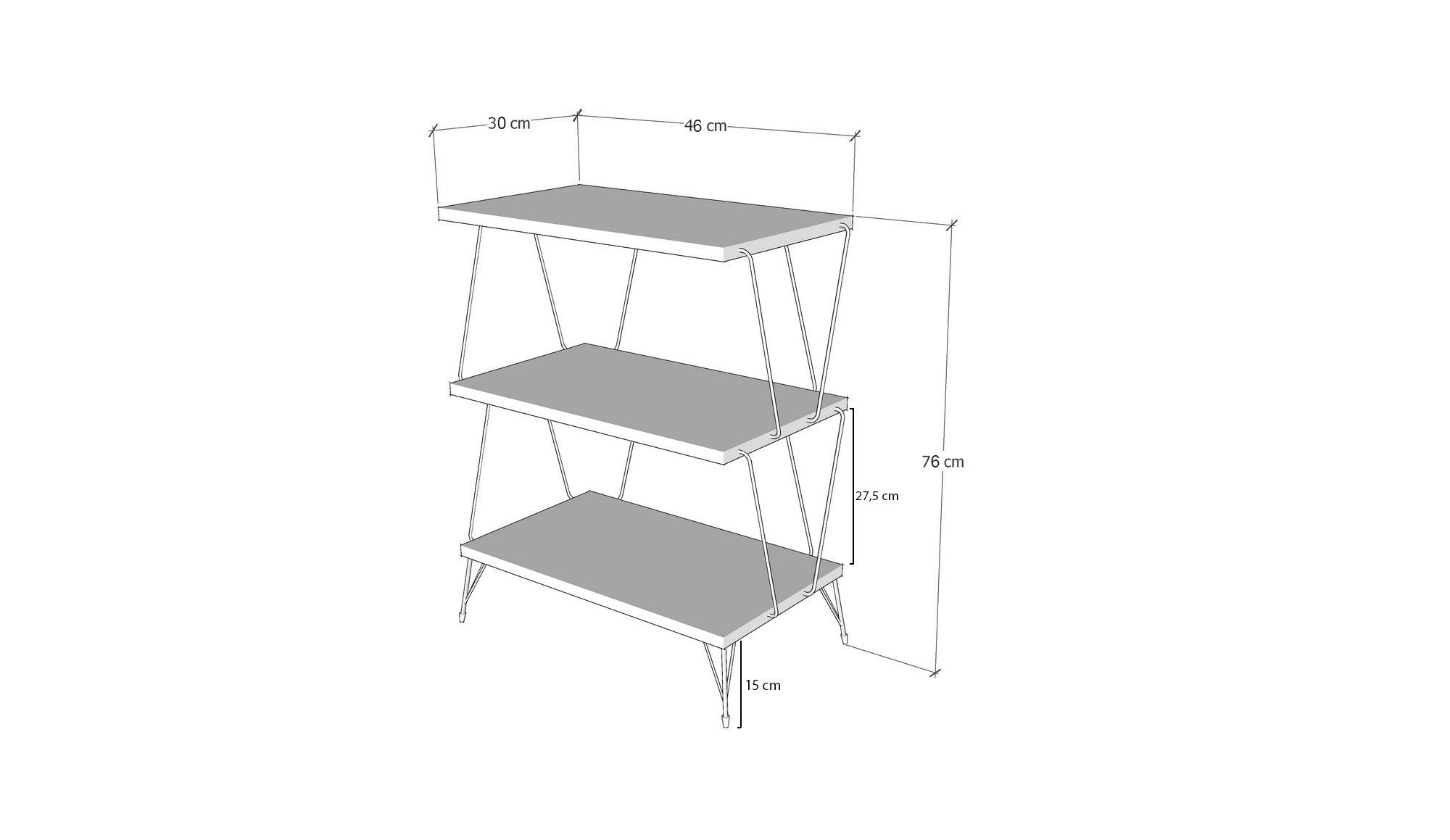 Mesa Auxiliar Foupes 46x30x76cm