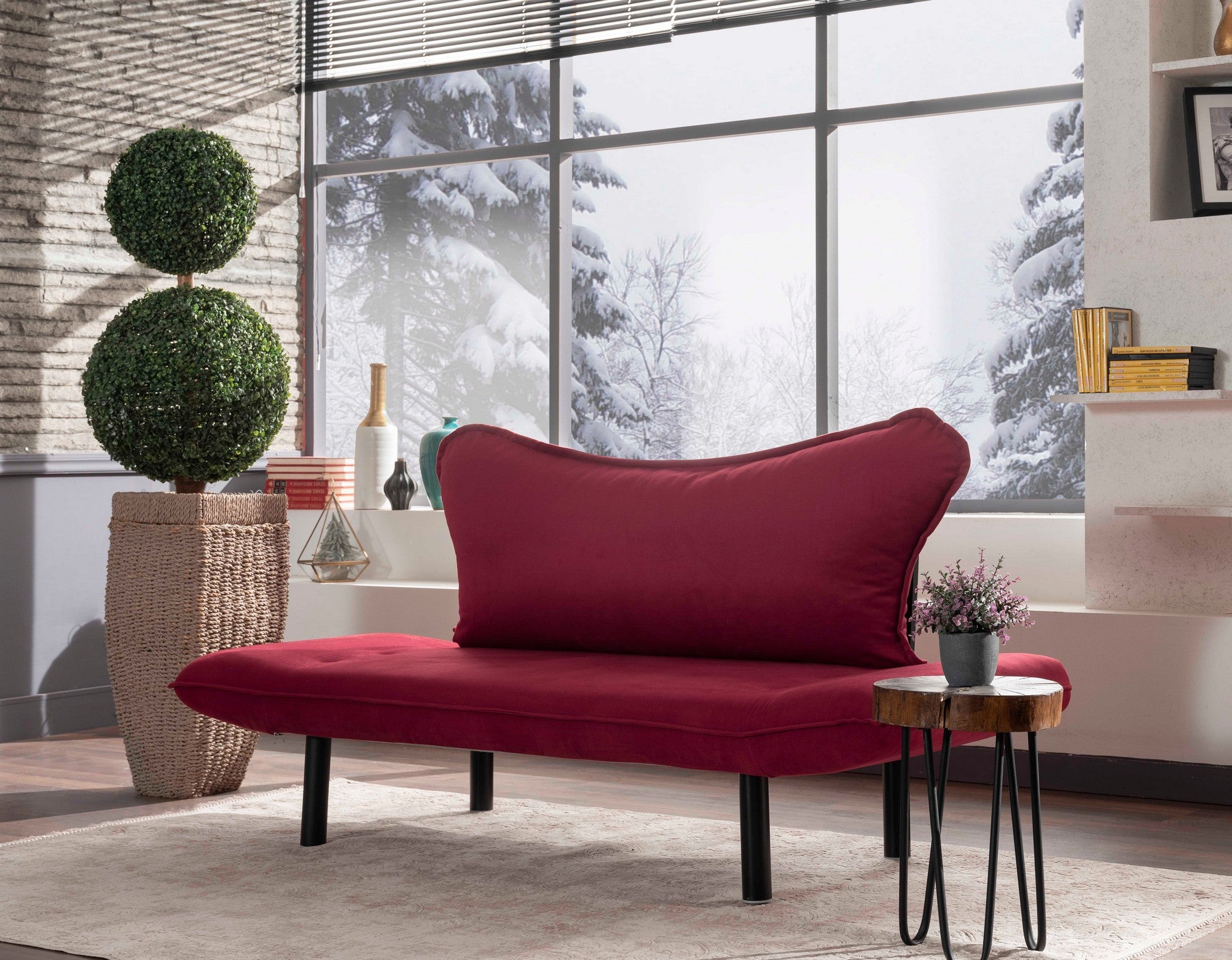 Sofá cama Safi rojo 140x65x70cm