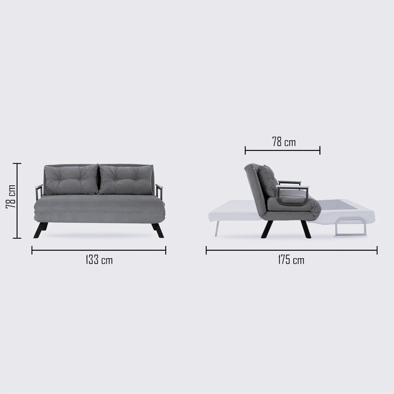 Sofá cama Royer Crema 133x50x41cm