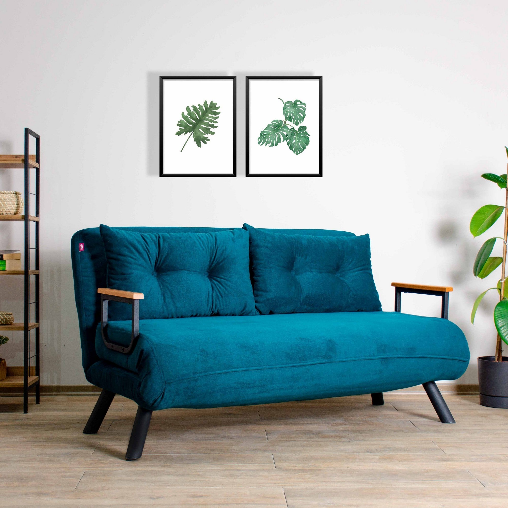 Sofá cama Royer Verde azulado 133x50x41cm