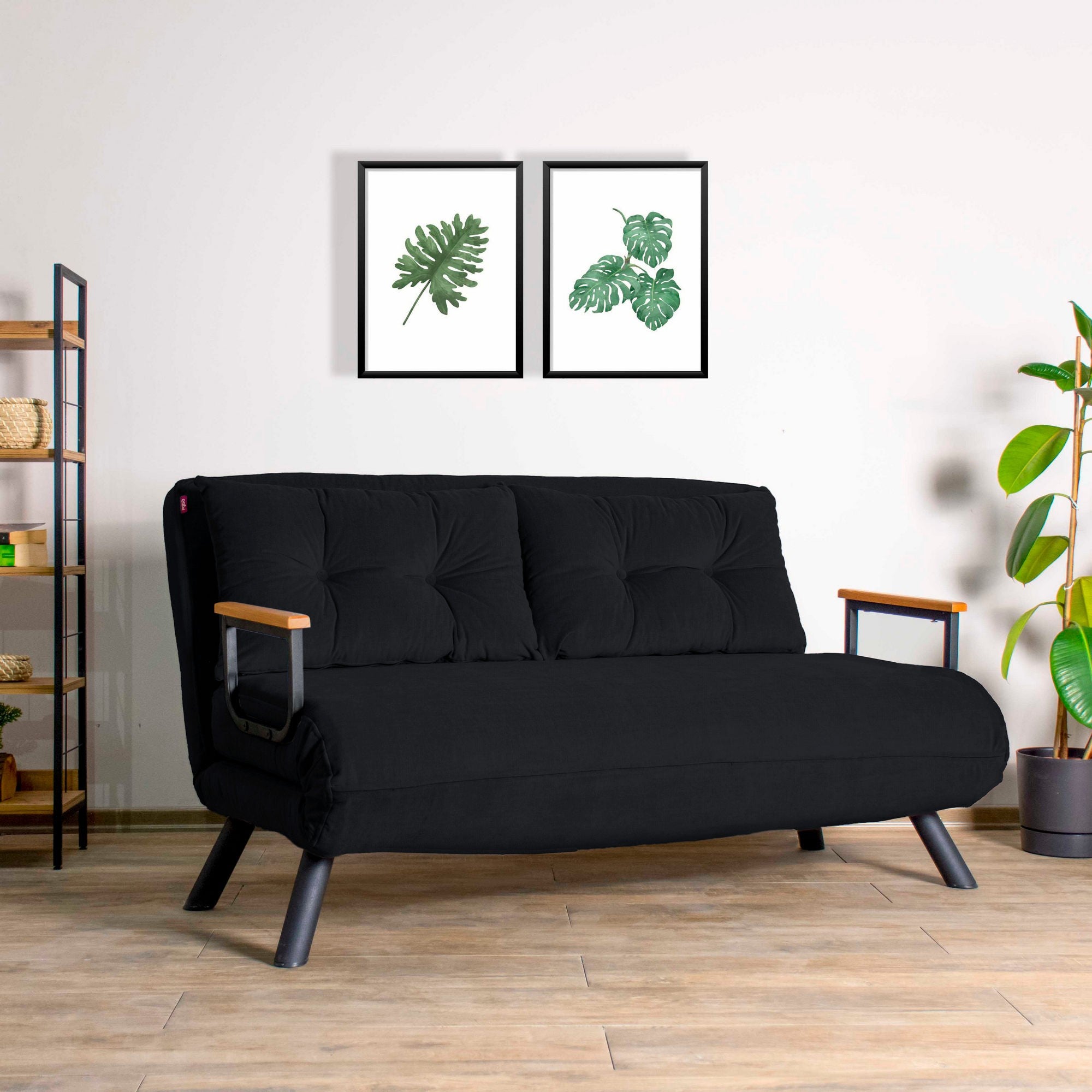 Sofá cama Royer Negro 133x50x41cm