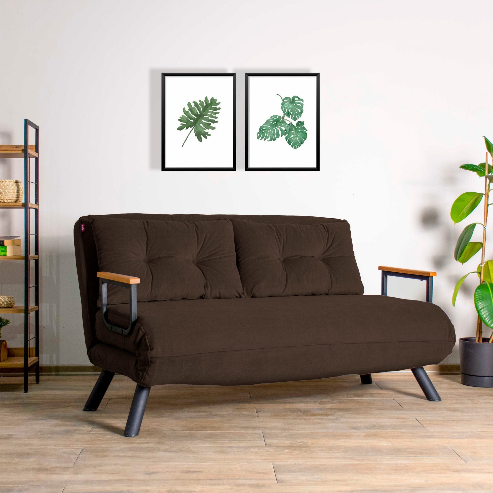Sofá cama Royer Marrón oscuro 133x50x41cm