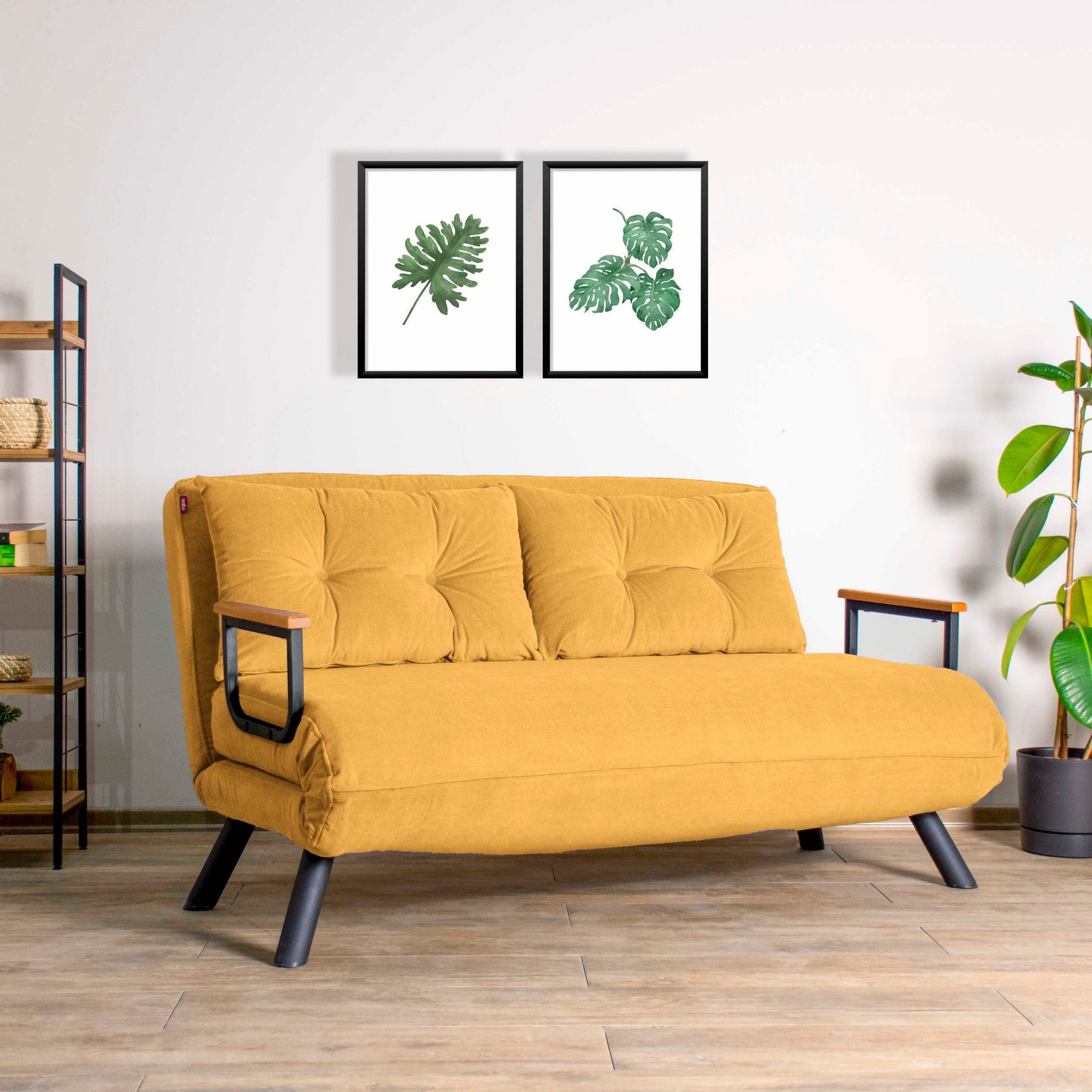 Sofá cama Royer Mostaza 133x50x41cm