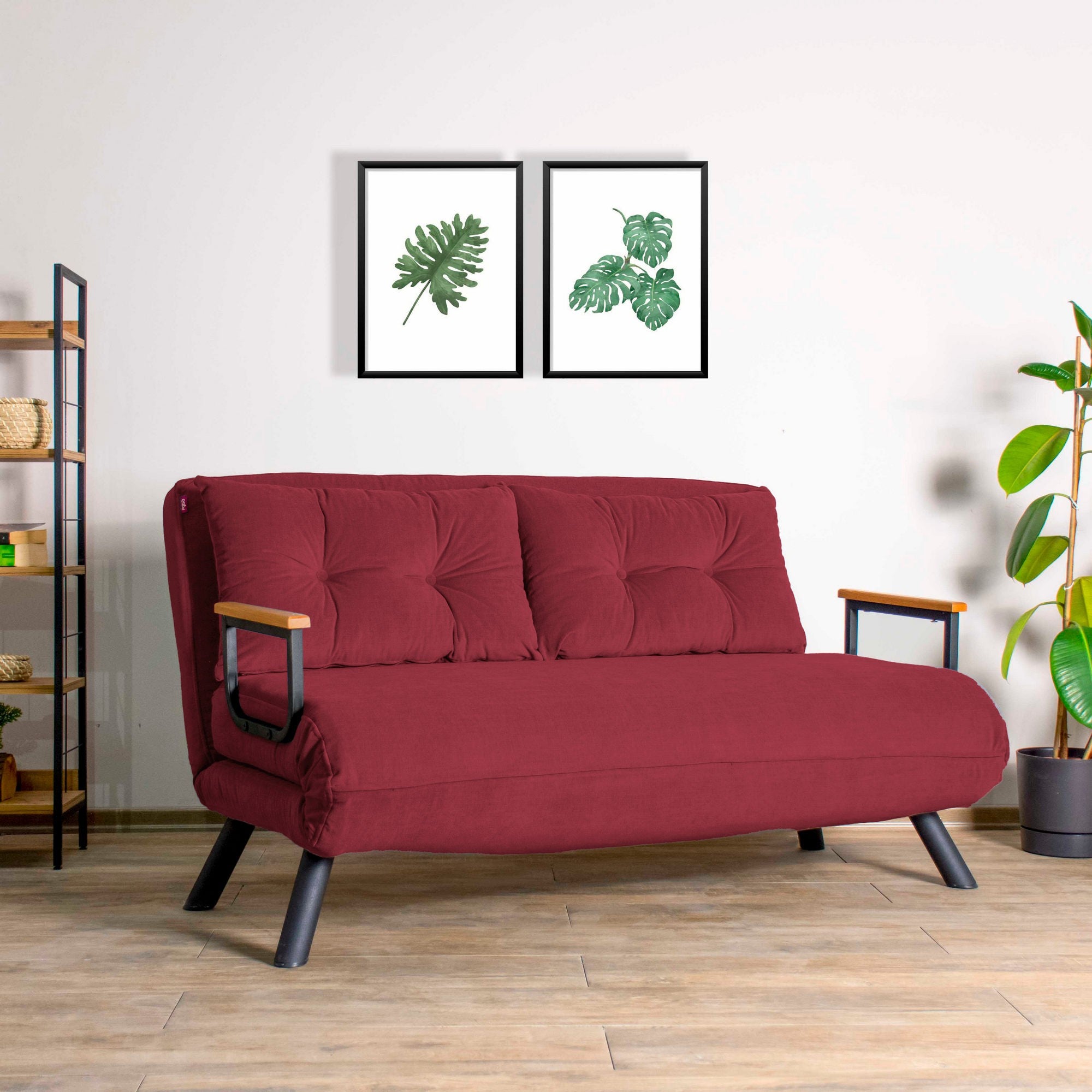 Sofá cama Royer Rojo 133x50x41cm
