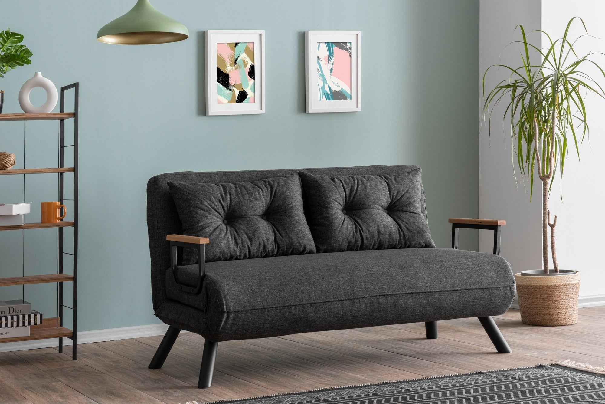 Sofá cama Royer Gris oscuro 133x50x41cm