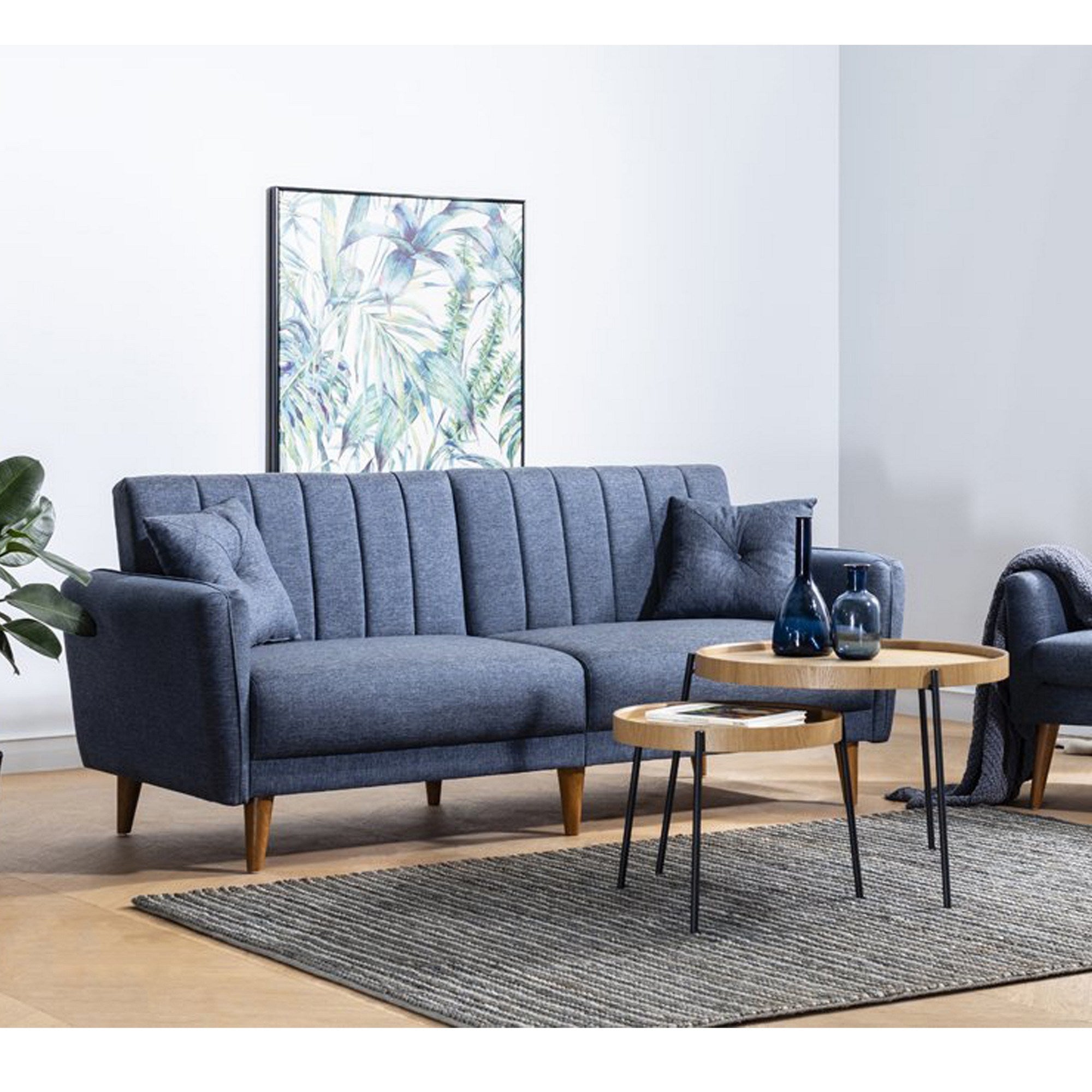 Sofá cama Rieti azul 210x82x85cm