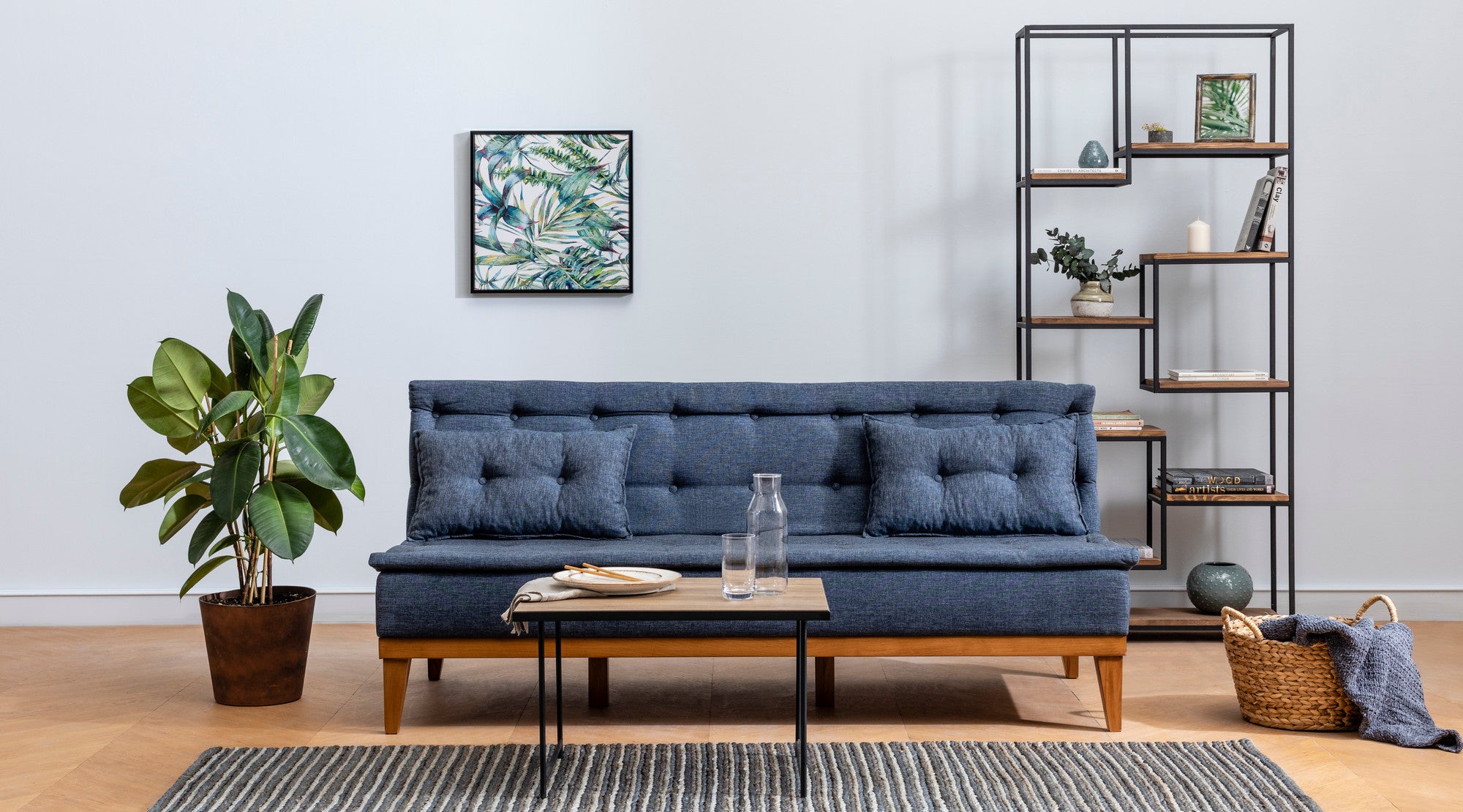 Sofá cama Sacco Azul 180x80x78cm