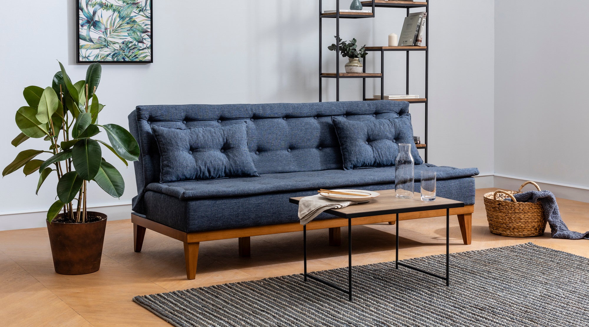Sofá cama Sacco Azul 180x80x78cm