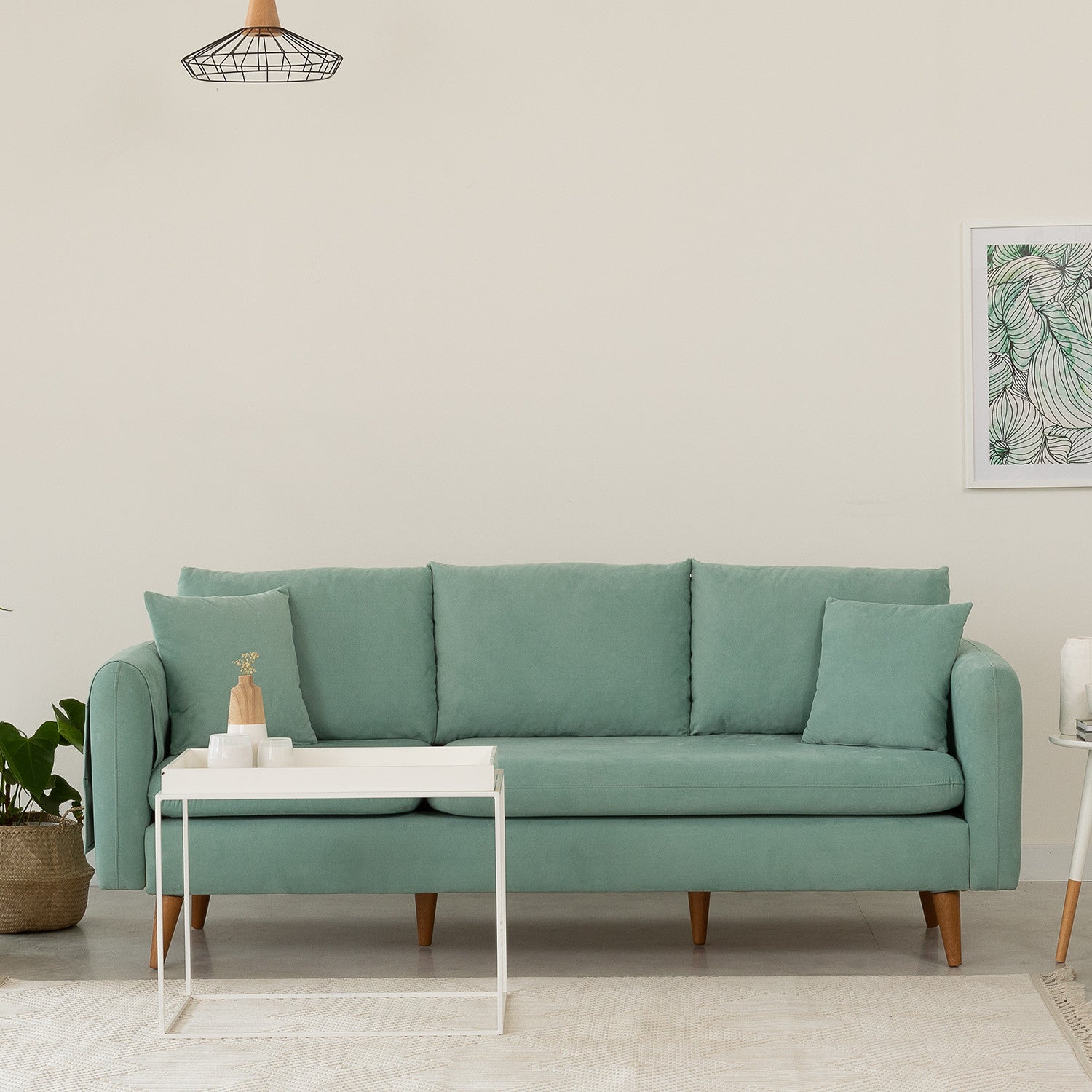 Sofá Sally aguamarina 215x85x91cm