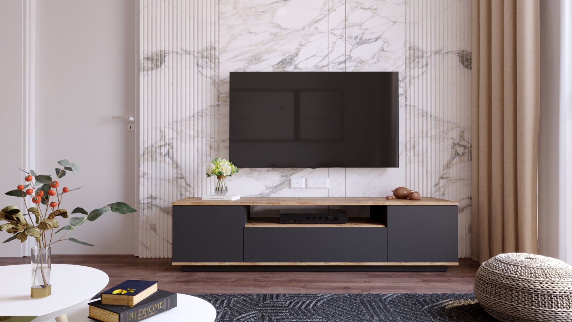 Mueble TV Maya Antracita 180x45x45cm
