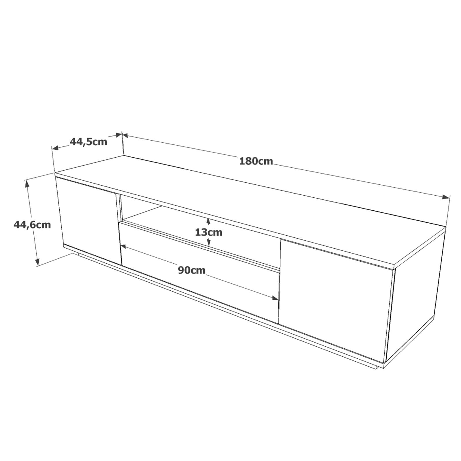 Mueble TV Maya Antracita 180x45x45cm