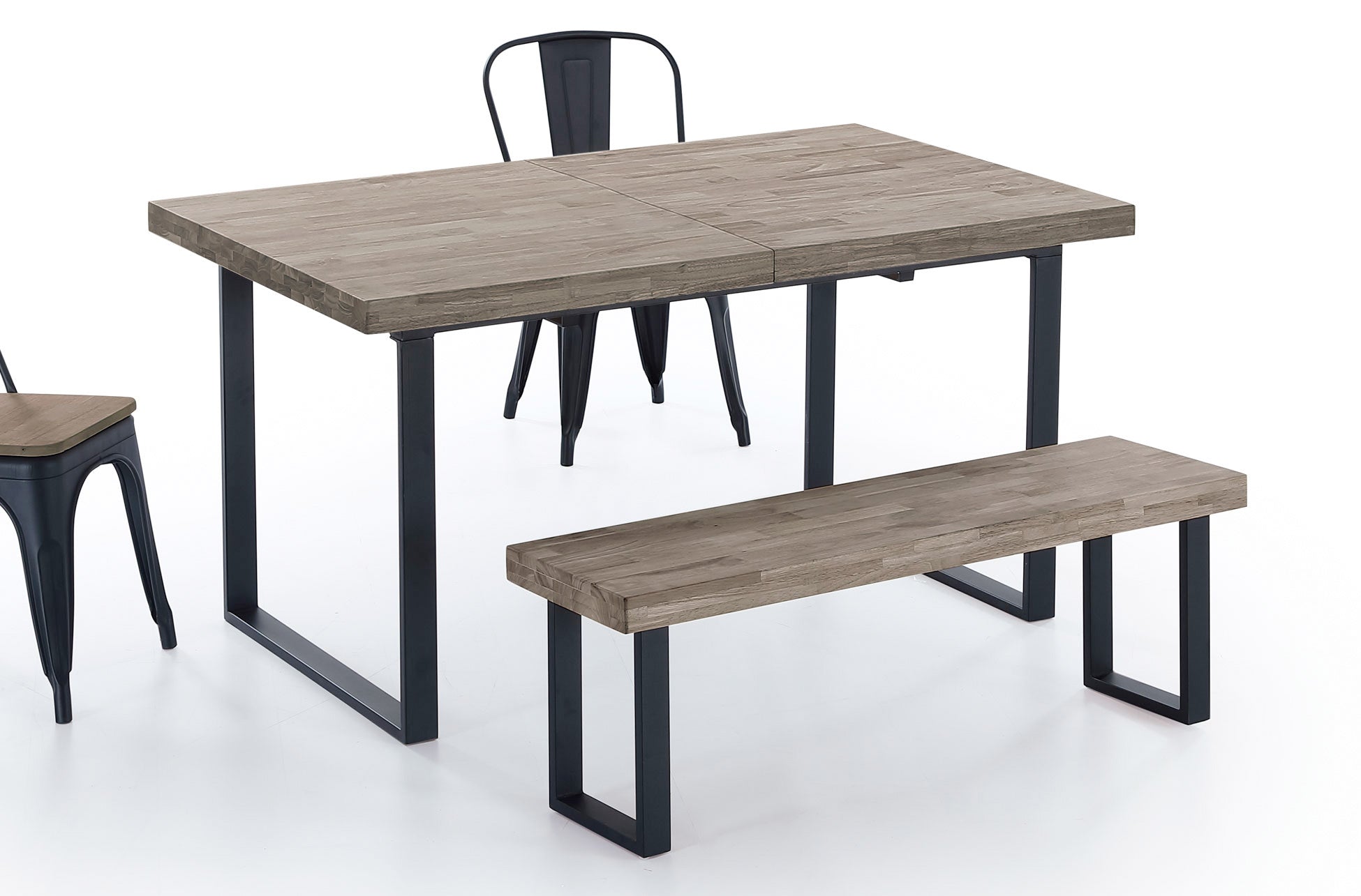 Mesa de comedor extensible Fure roble oscuro 140(180)x80x76cm