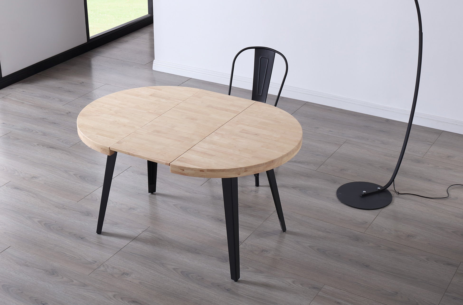 Mesa de comedor extensible Kalu roble claro 100(140-180)x100x76cm