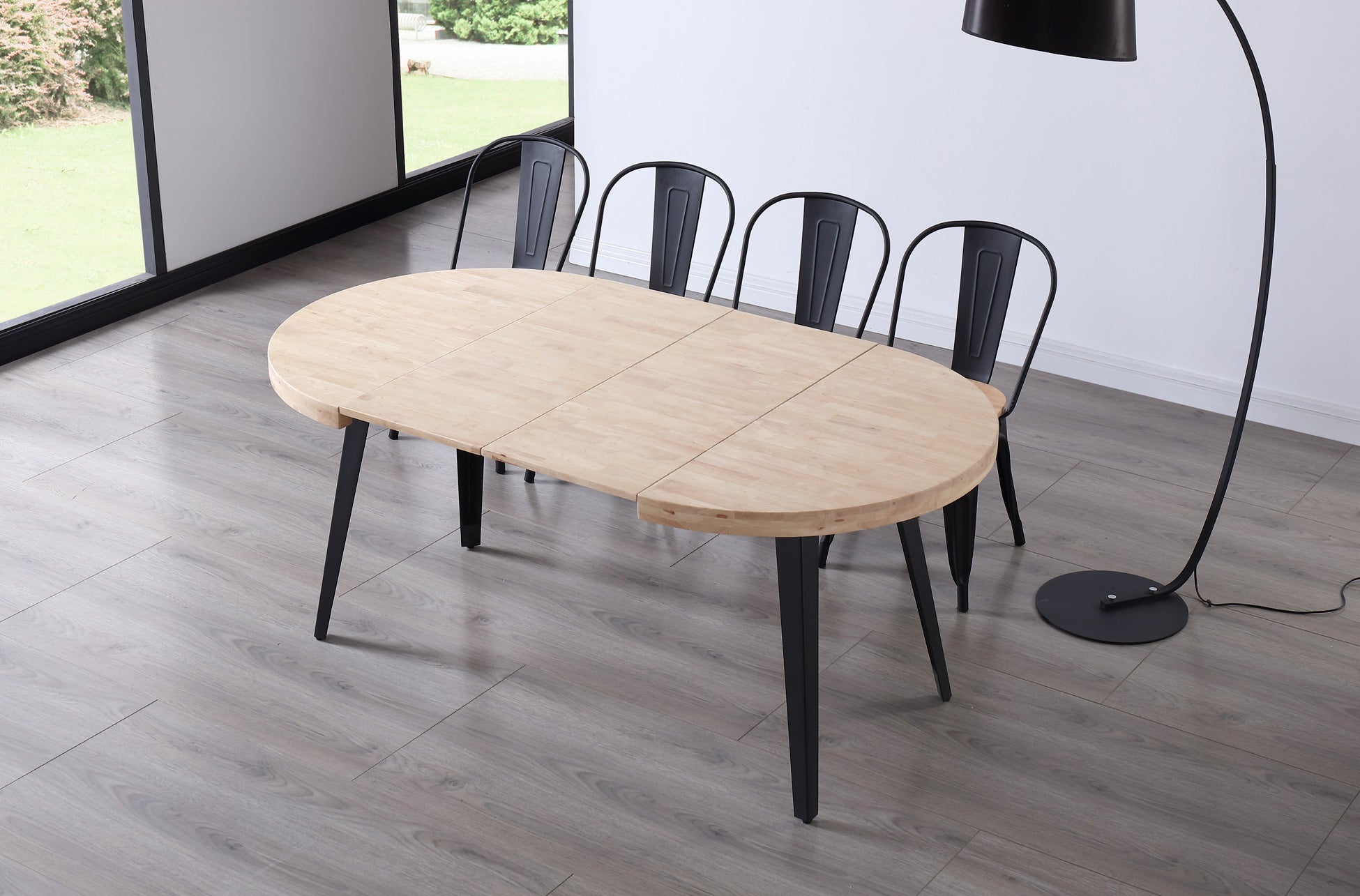 Mesa de comedor extensible Kalu roble claro 100(140-180)x100x76cm