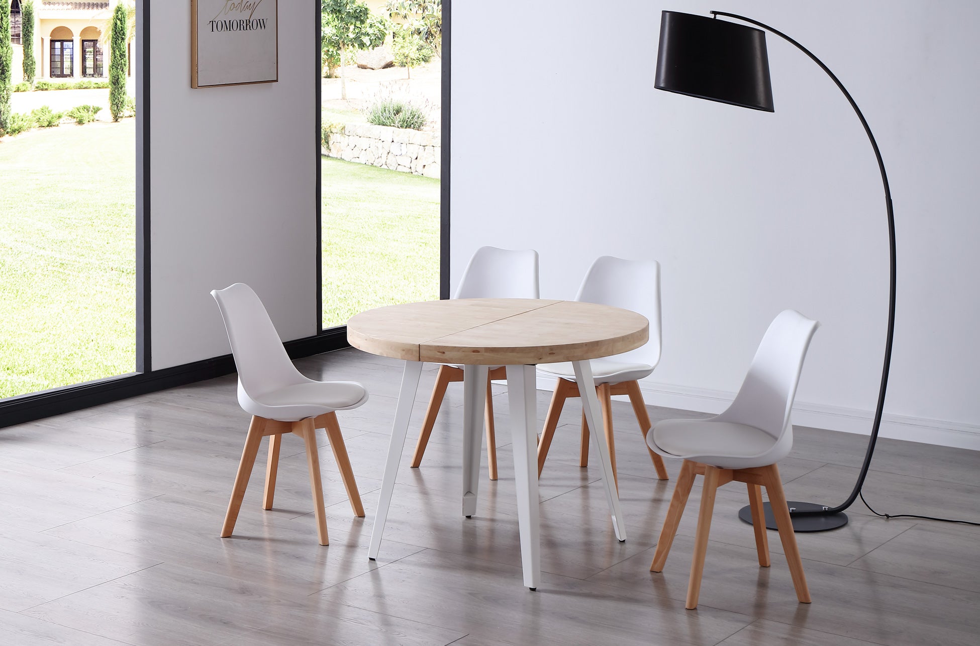 Mesa de comedor extensible Kane roble claro 100(140-180)x100x76cm