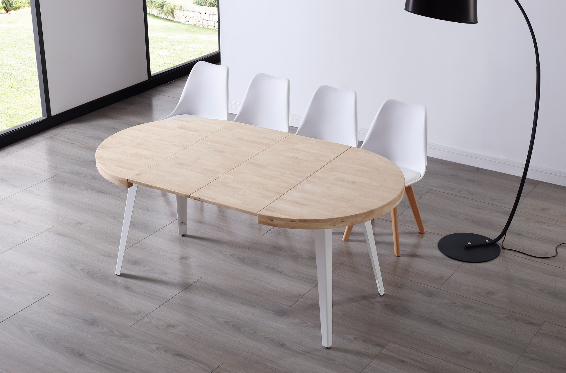 Mesa de comedor extensible Kane roble claro 100(140-180)x100x76cm