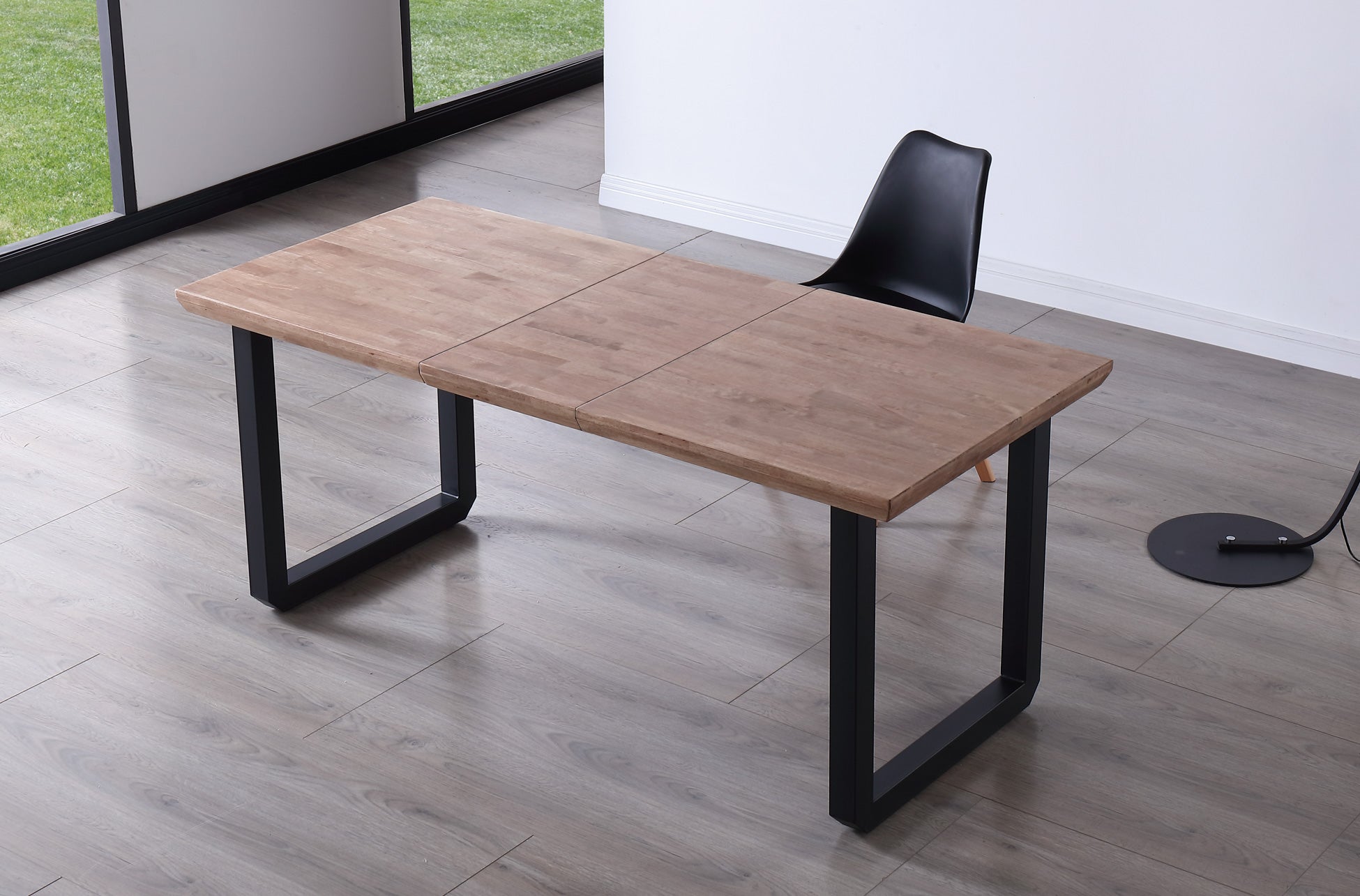 Mesa de comedor extensible Leo roble oscuro 140(180-220)x80x77cm