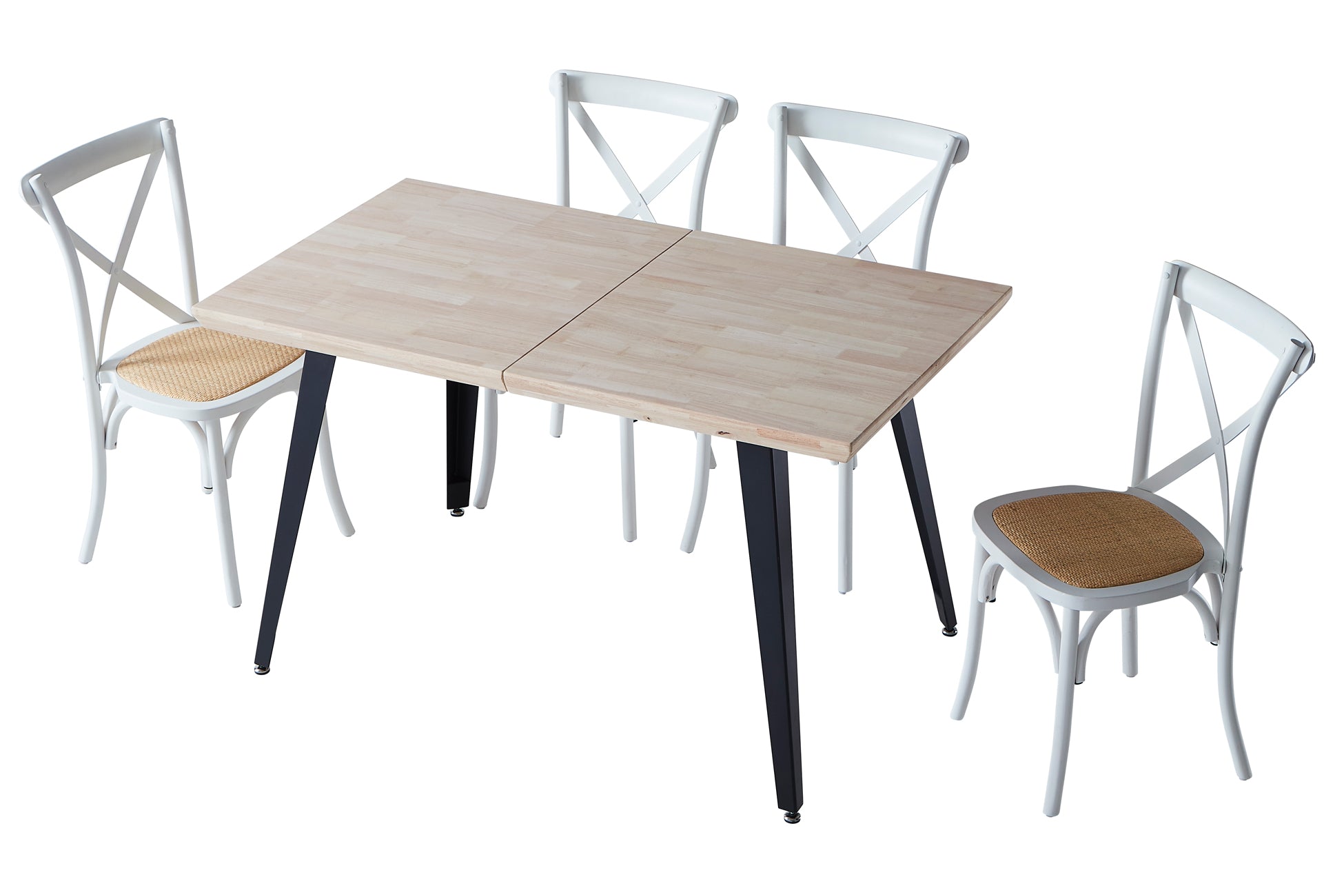 Mesa de comedor extensible Orsey roble claro 140(180-220)x80x76cm