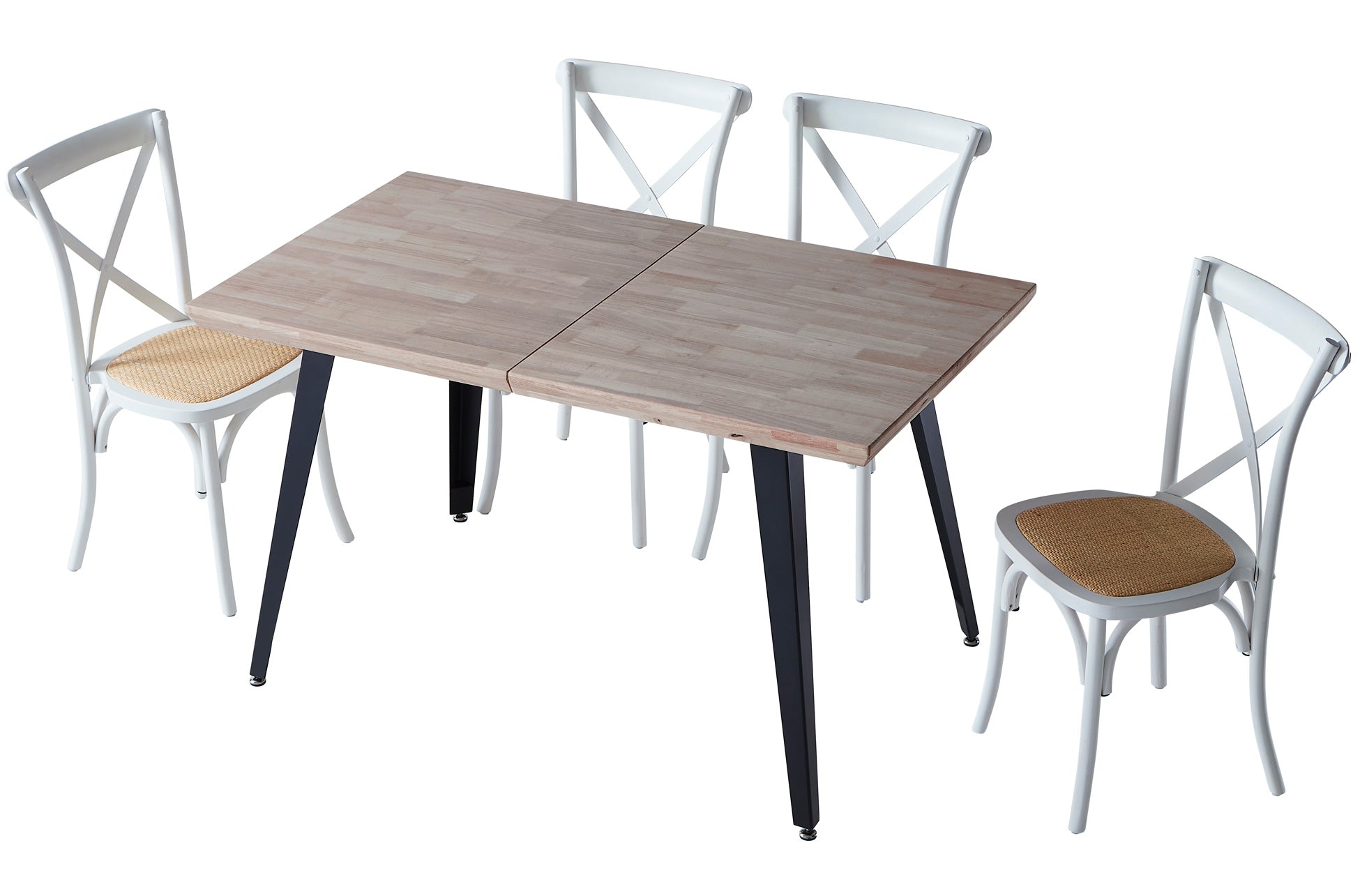 Mesa de comedor extensible Orsey roble oscuro 140(180-220)x80x76cm