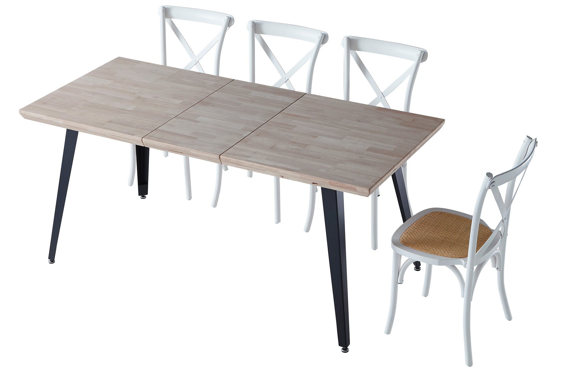 Mesa de comedor extensible Orsey roble oscuro 140(180-220)x80x76cm