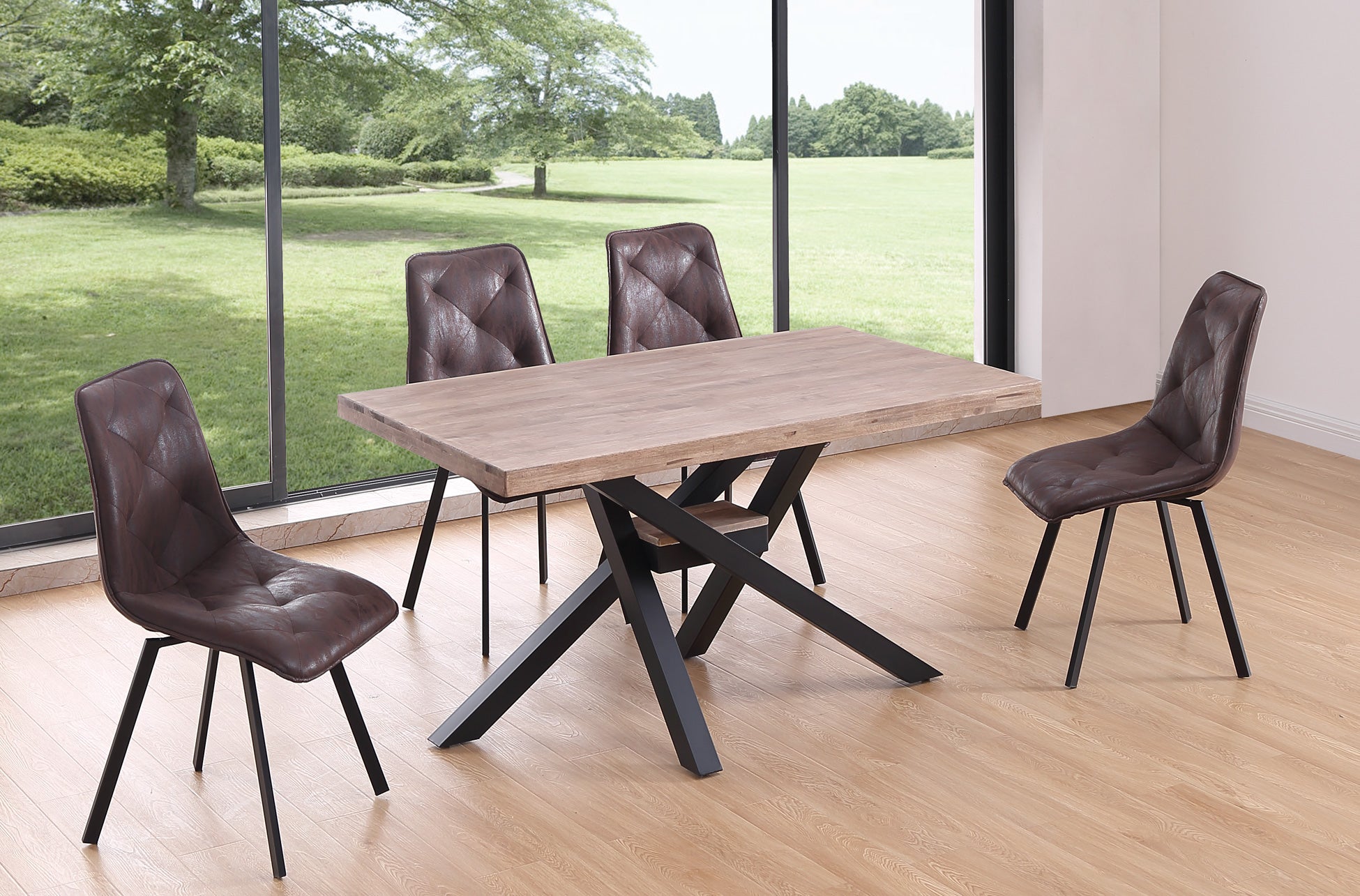 Mesa de comedor Barents roble oscuro 140x80x76cm